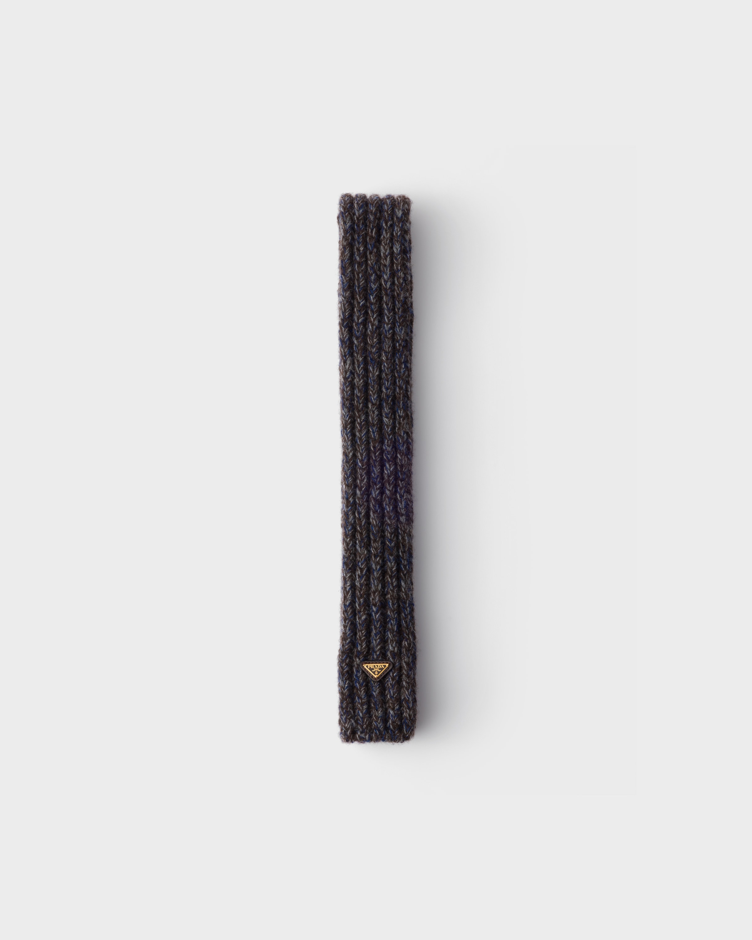 Blue/brown Wool And Mouliné Cashmere Scarf | PRADA - Saudi Arabia