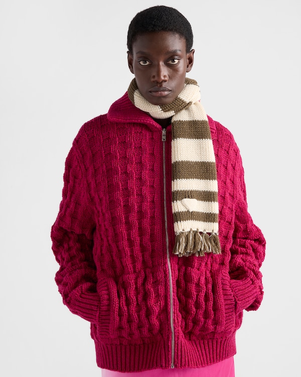 Alpaca wool scarf - Natural/Cocoa Alpaca wool scarf - Natural/Cocoa