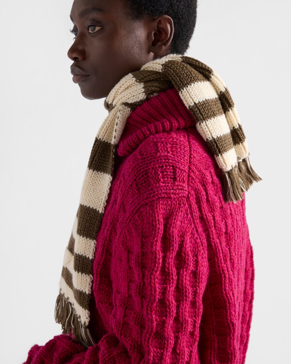 Alpaca wool scarf - Natural/Cocoa Alpaca wool scarf - Natural/Cocoa