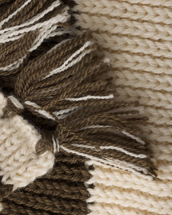 Alpaca wool scarf - Natural/Cocoa Alpaca wool scarf - Natural/Cocoa