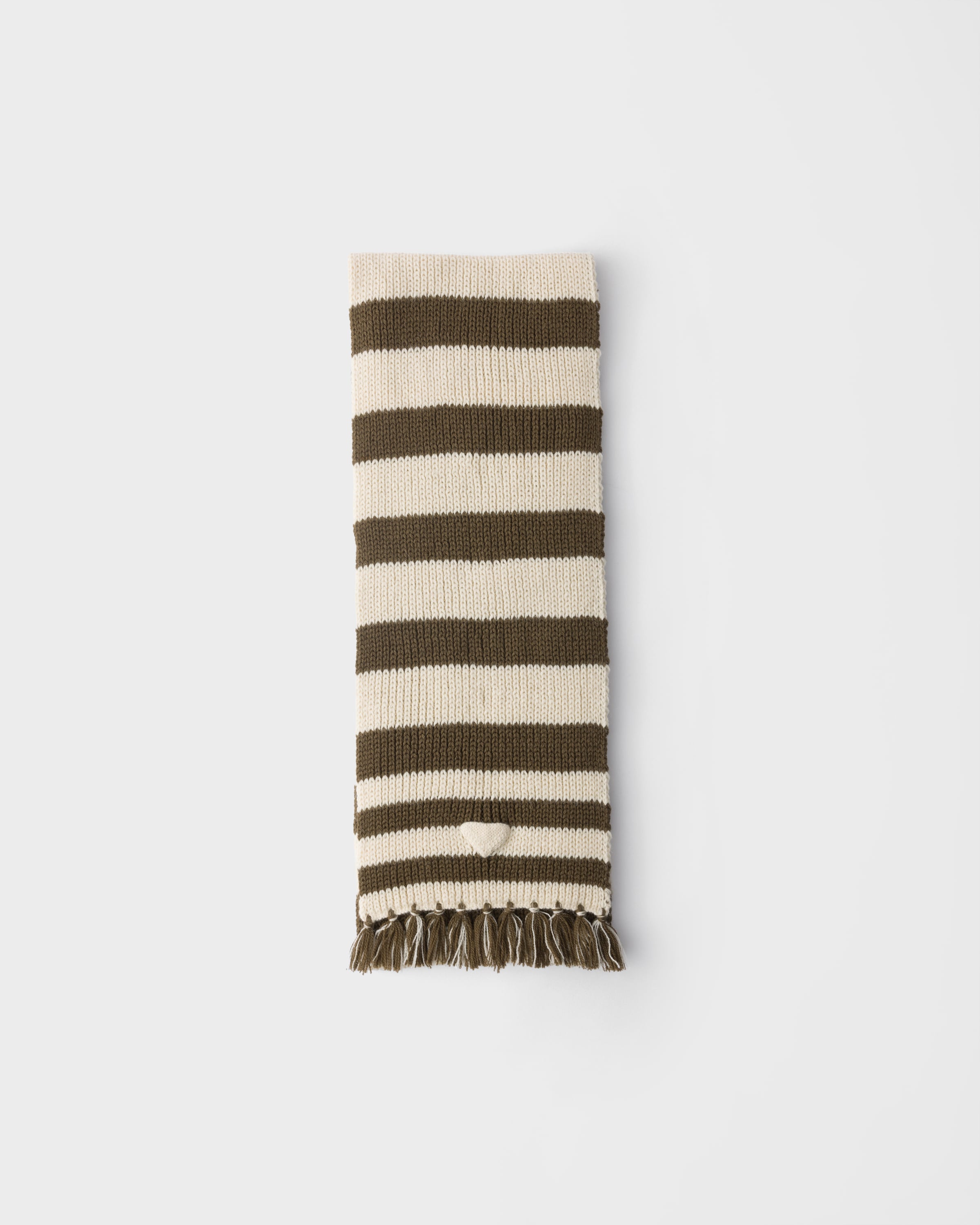 Natural/cocoa Alpaca Wool Scarf | PRADA