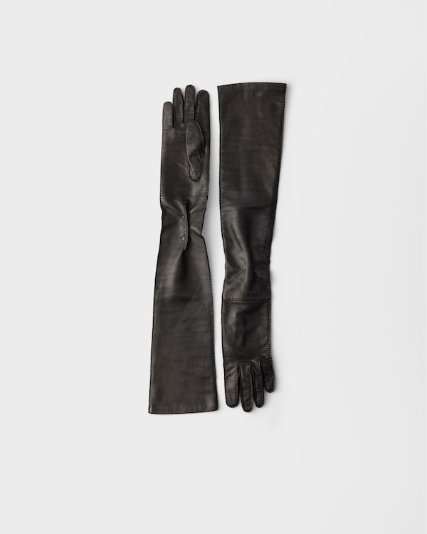 Leather Long Gloves - Black Leather Long Gloves - Black