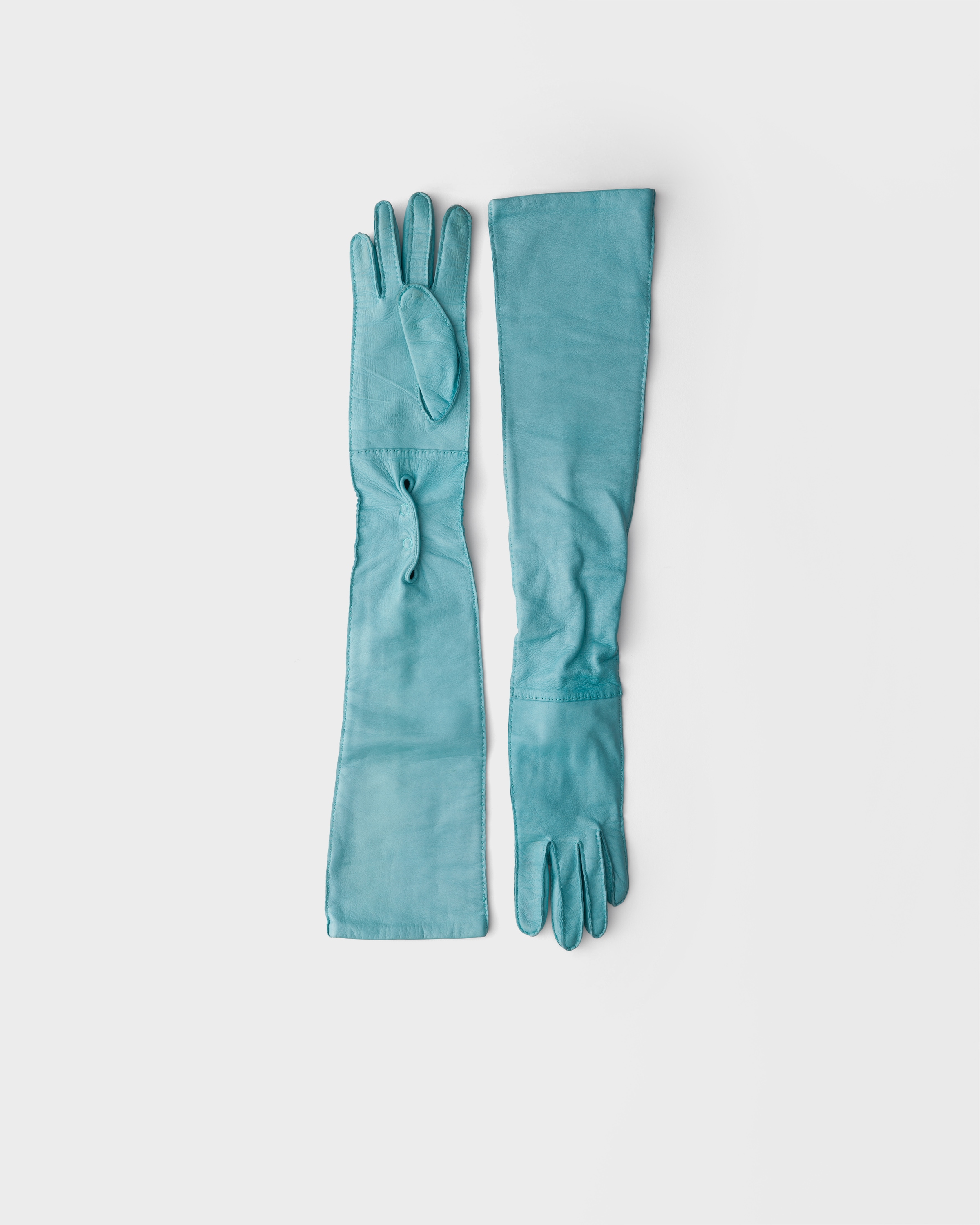 Anise Leather Long Gloves | PRADA - United States