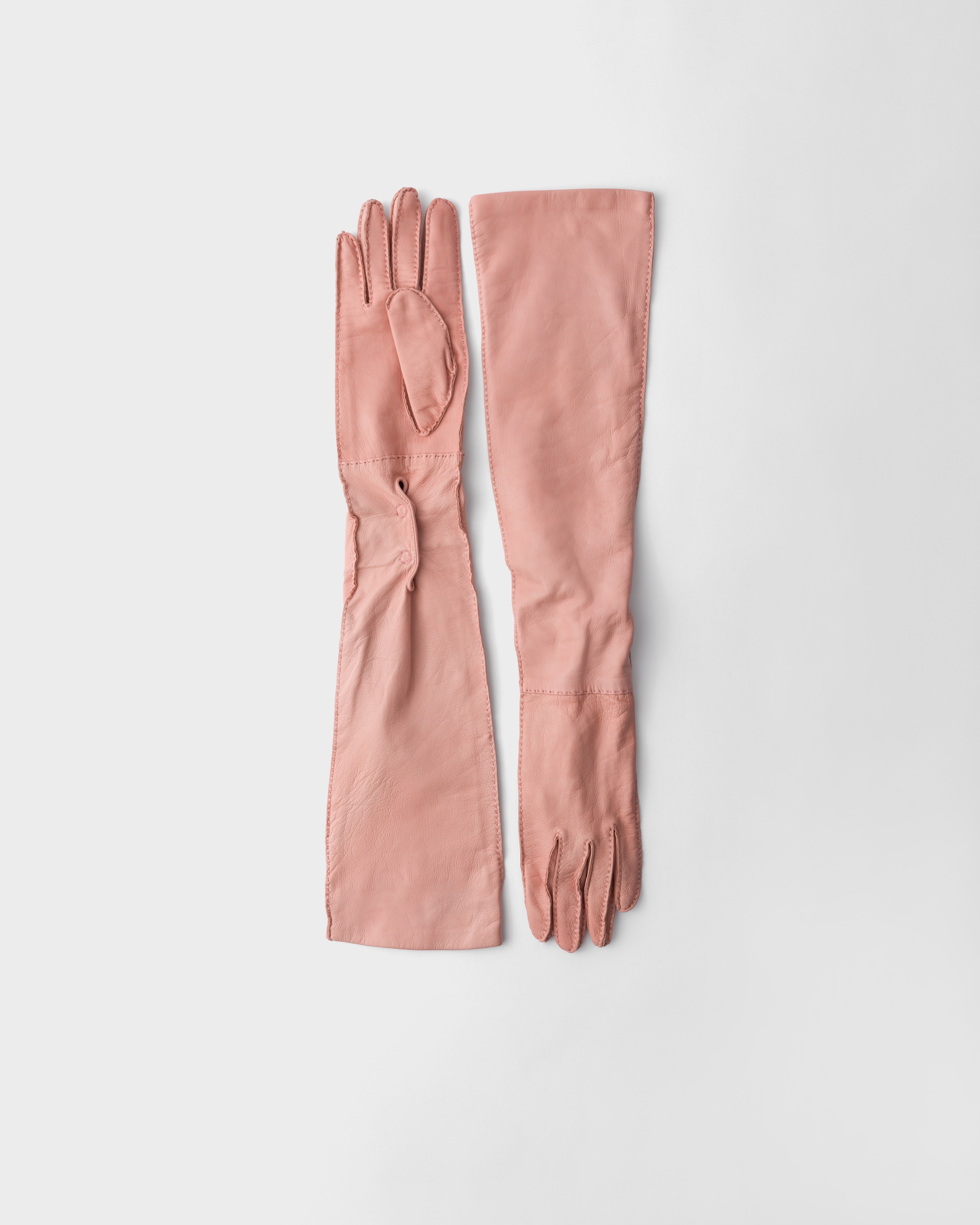 Orchid Pink Leather Long Gloves | PRADA