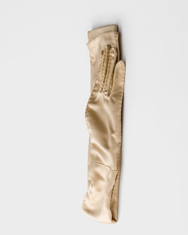 새틴 장갑 - 애프리콧 새틴 장갑 - 애프리콧