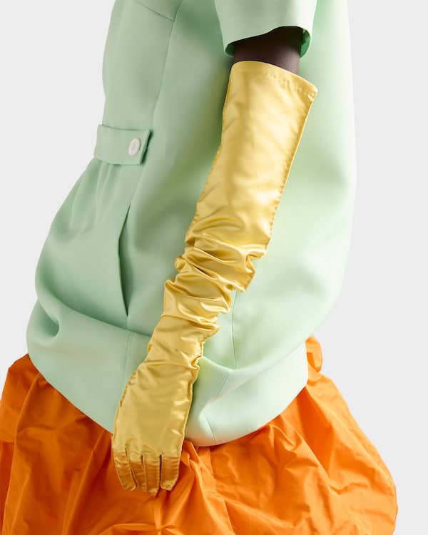 Gants en satin - Jaune Citron Gants en satin - Jaune Citron