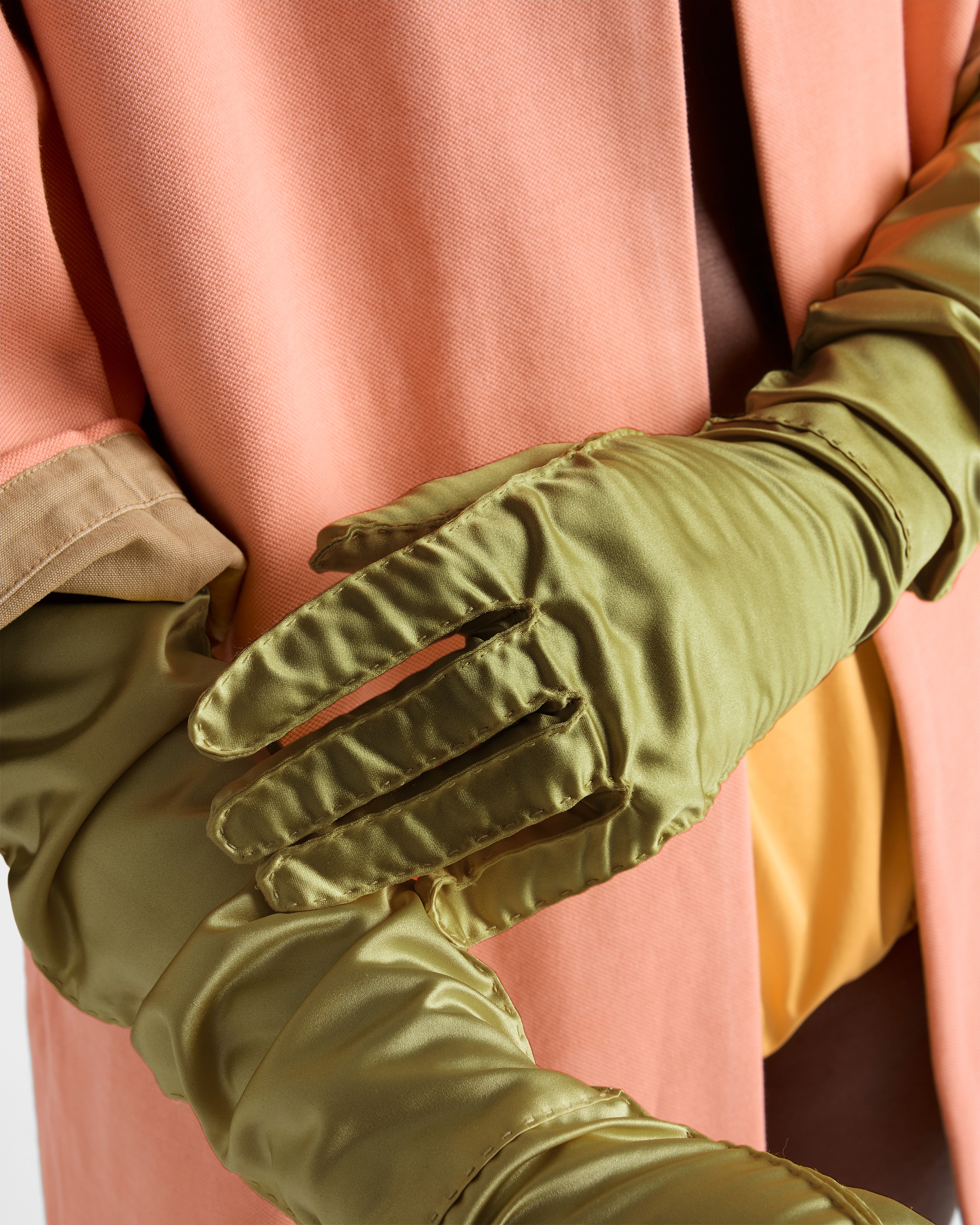 Ivy Green Satin gloves | PRADA - United States