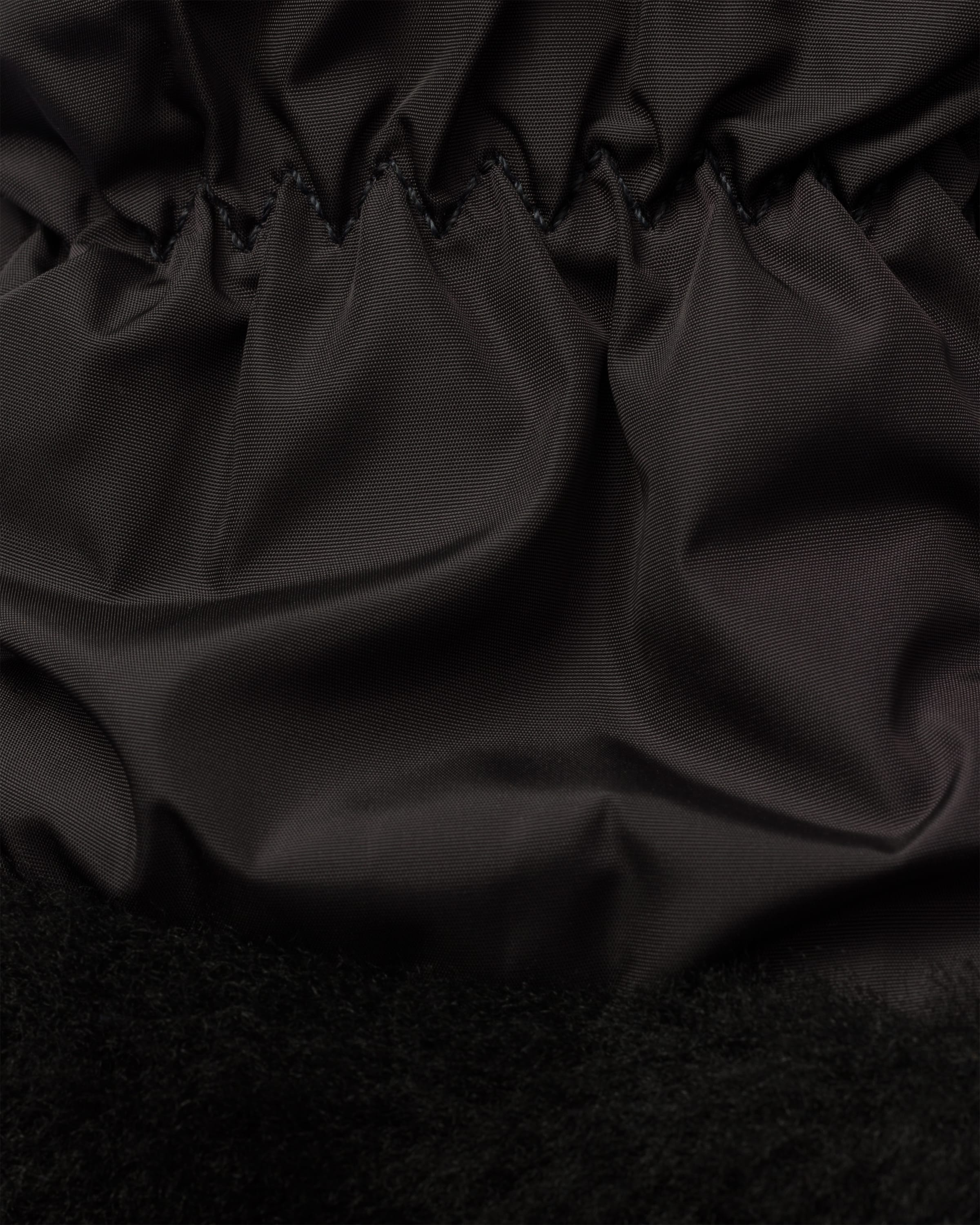 Prada Re-nylon And Shearling Mittens In Black
