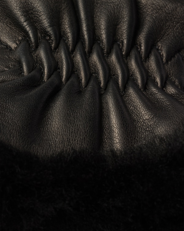 Handschuhe aus Re-Nylon und Lammfell - Schwarz Handschuhe aus Re-Nylon und Lammfell - Schwarz