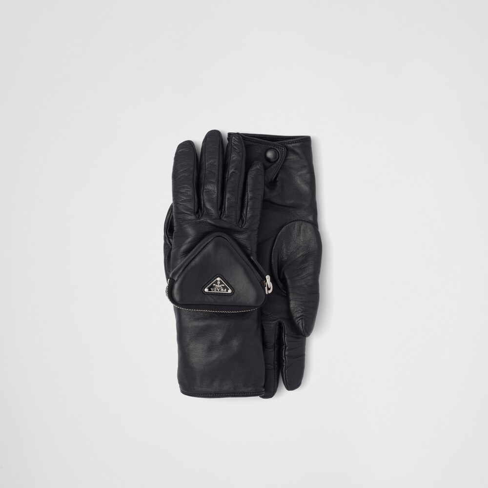 新品】PRADA ポーチ付 ナッパレザー グローブ 本革 手袋/アームカバー