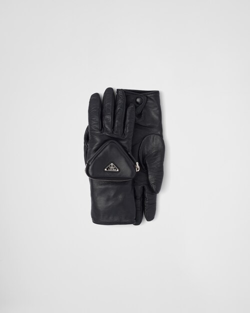 Prada Nappa leather gloves with pouch 1