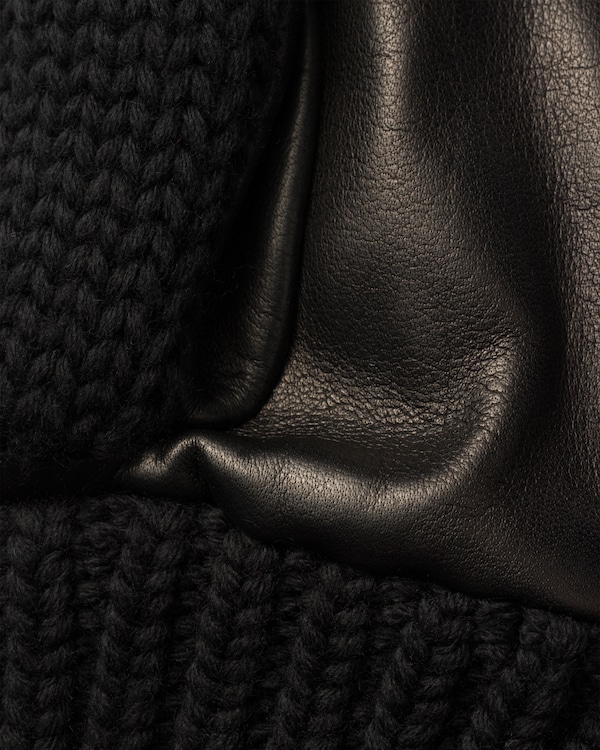 Wool and nappa leather gloves - Black Wool and nappa leather gloves - Black