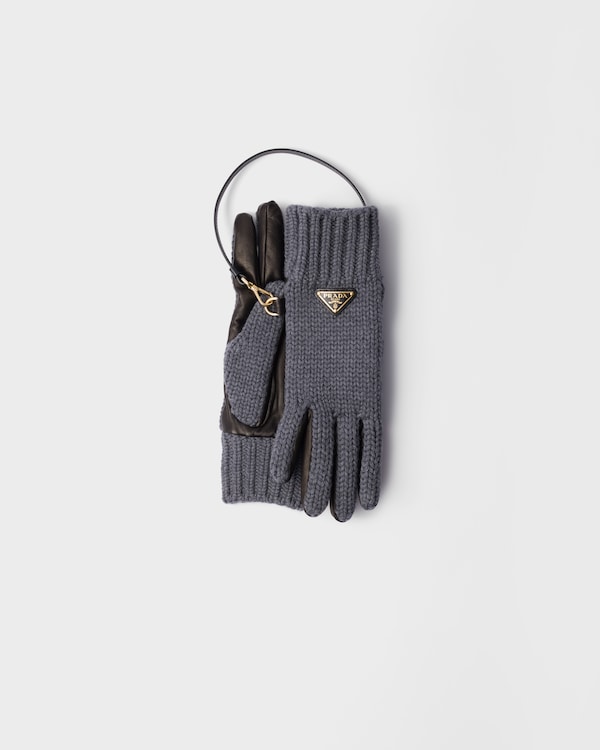 羊毛和Nappa皮革手套 - 石板灰 羊毛和Nappa皮革手套 - 石板灰