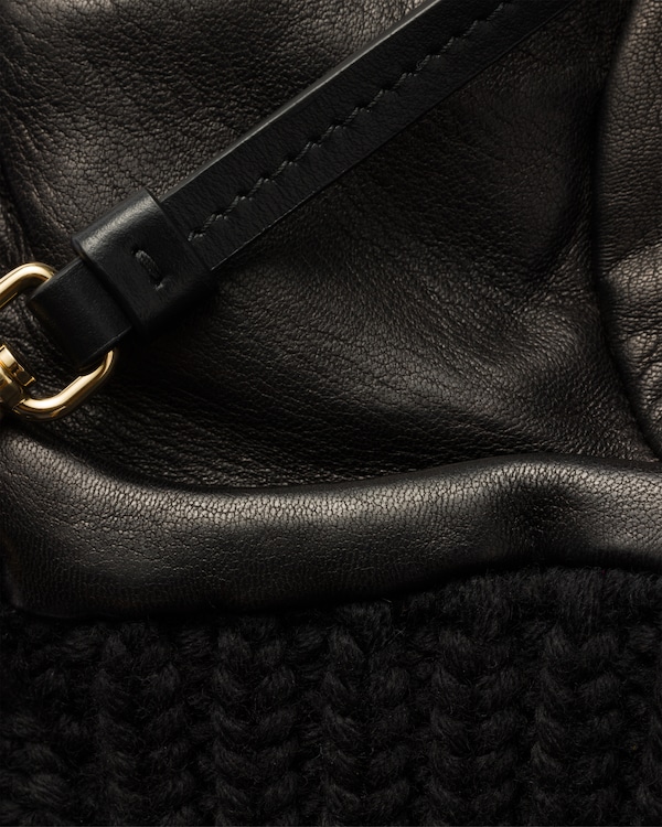 Wool and nappa leather mittens Wool and nappa leather mittens