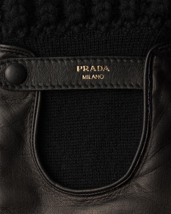 Nappa leather and knit gloves - Black Nappa leather and knit gloves - Black
