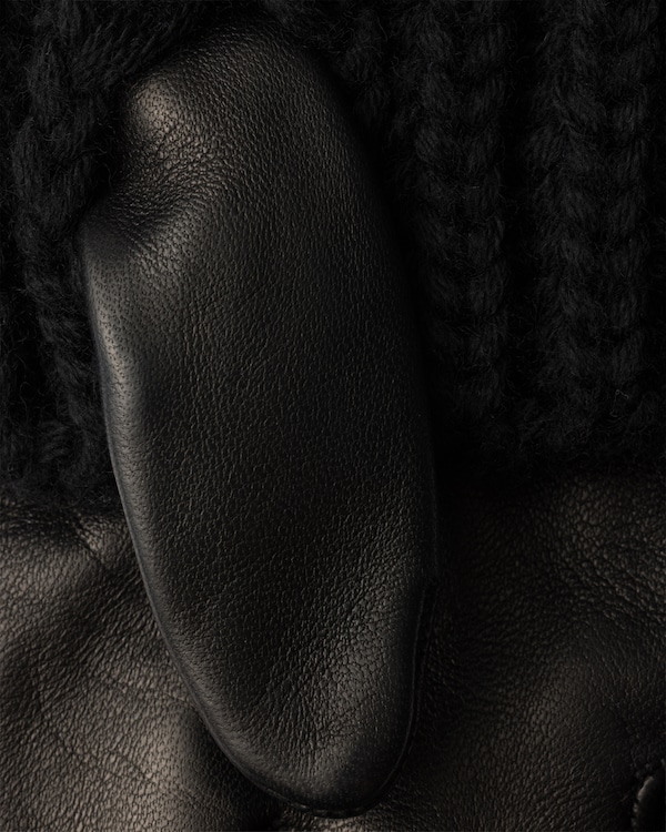 Gants en cuir nappa et maille - Noir Gants en cuir nappa et maille - Noir