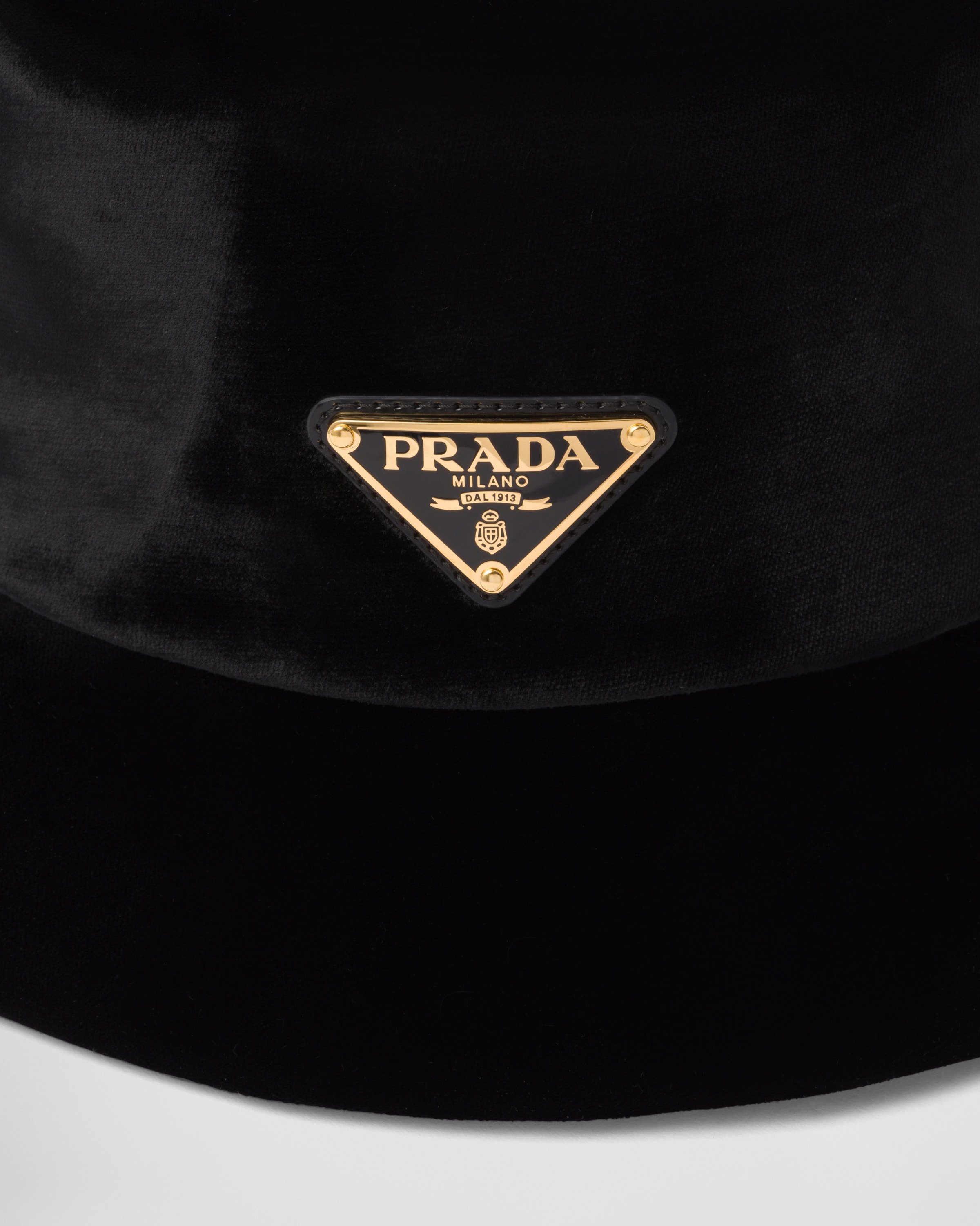 Black Velvet Bucket Hat PRADA