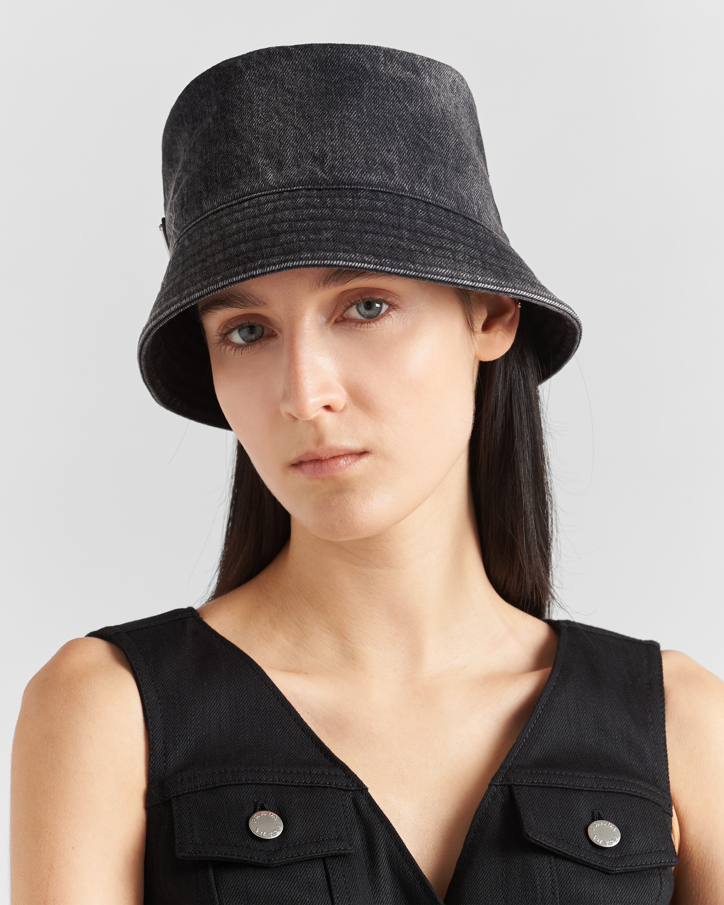 Black denim bucket hat clearance