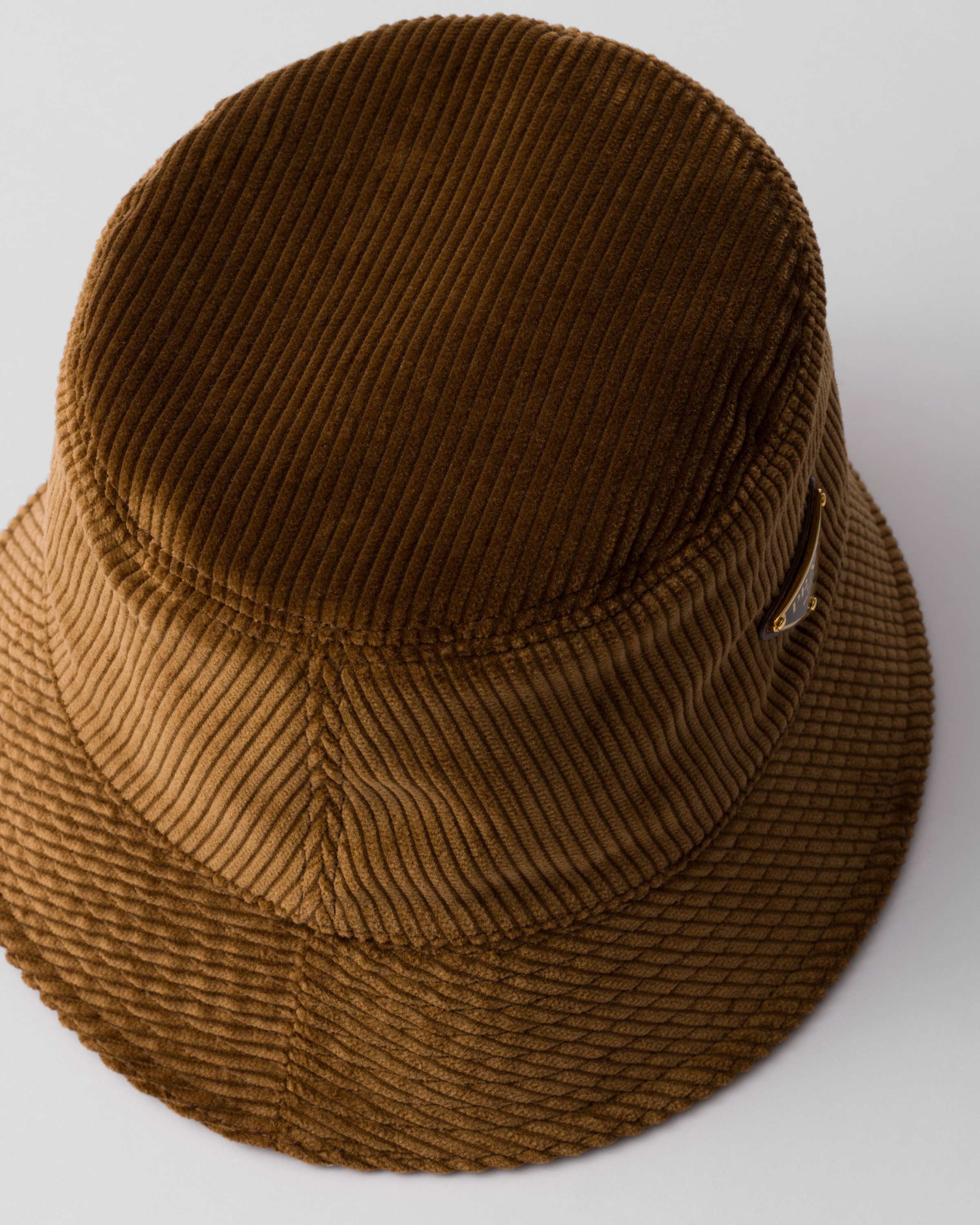 Prada Suede Bucket Hat In Tabak
