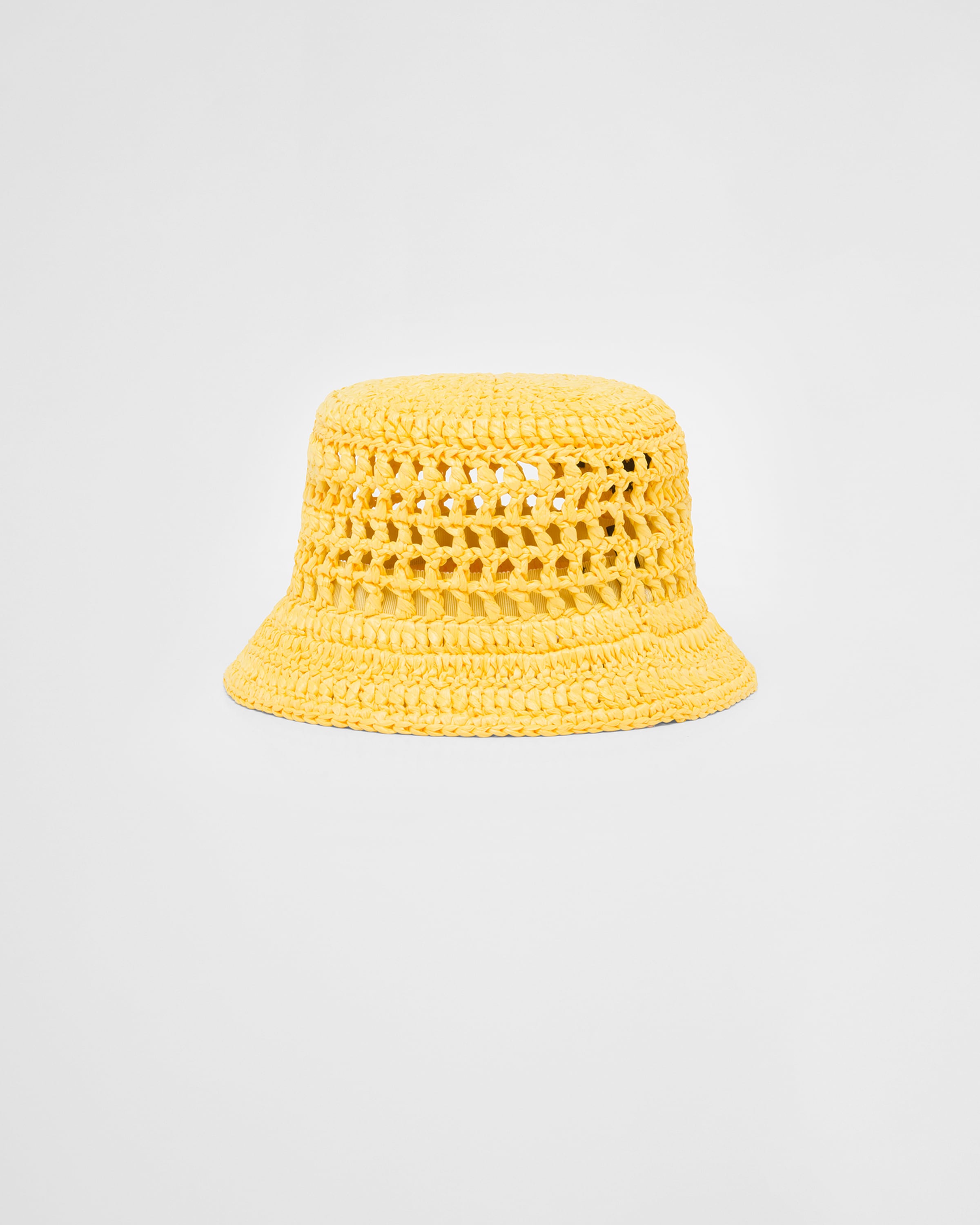 Yellow Raffia bucket hat | Prada