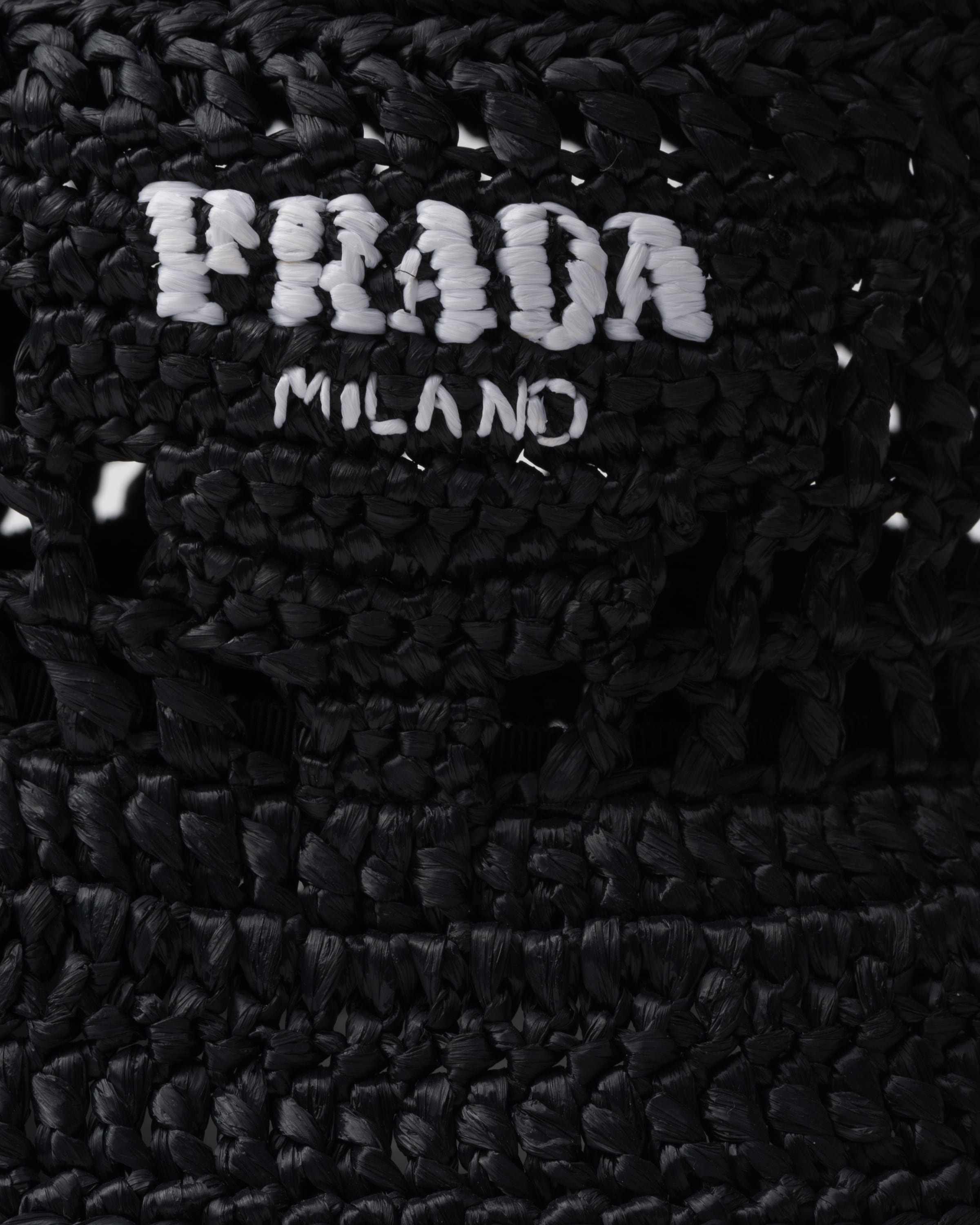 Shop Prada Crochet Bucket Hat In Black