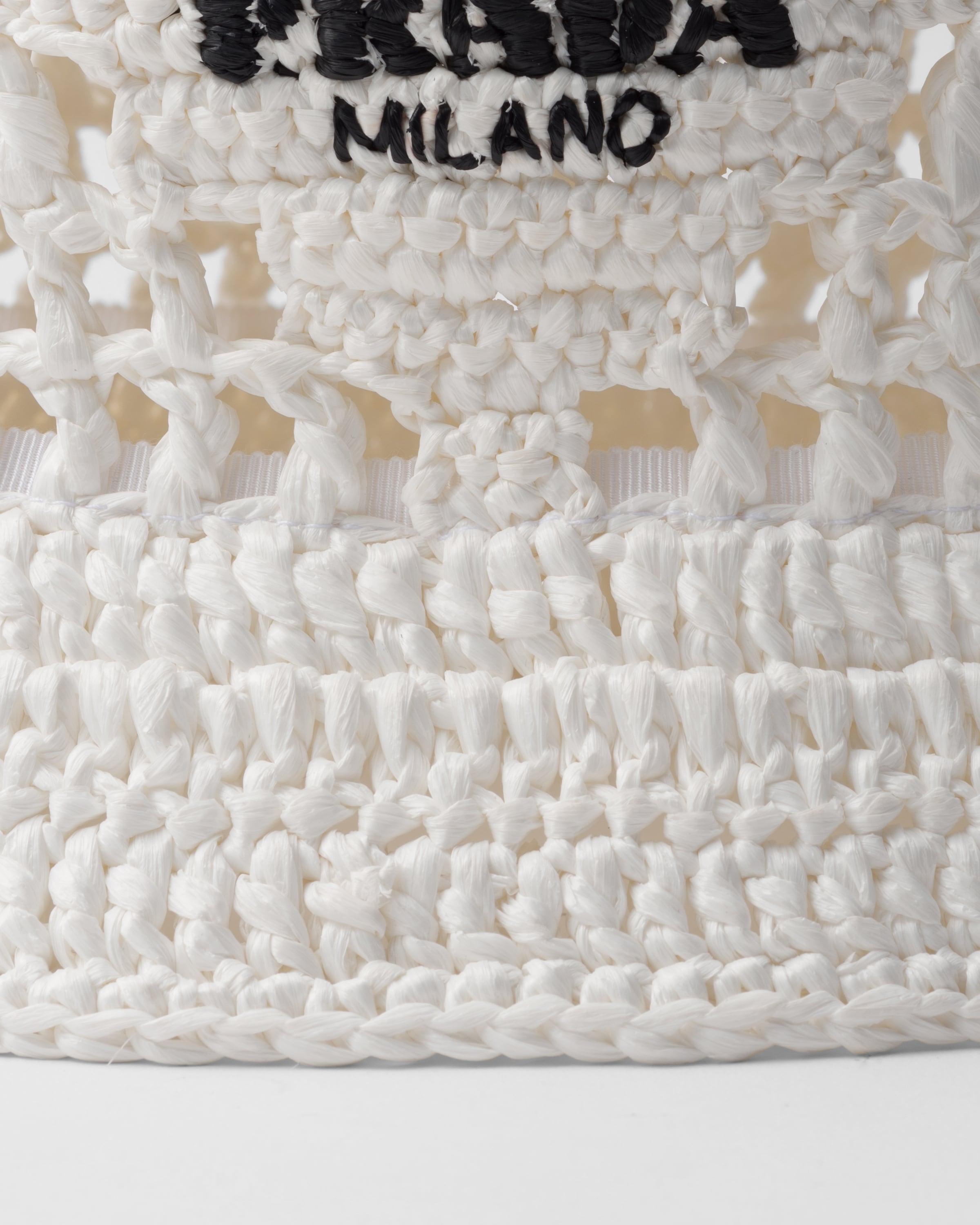 Shop Prada Crochet Bucket Hat In White