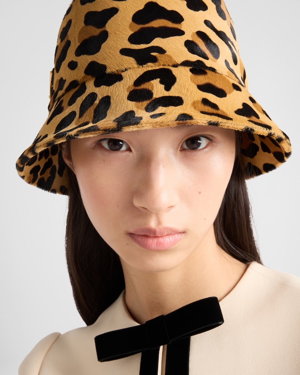 Printed leather bucket hat Printed leather bucket hat