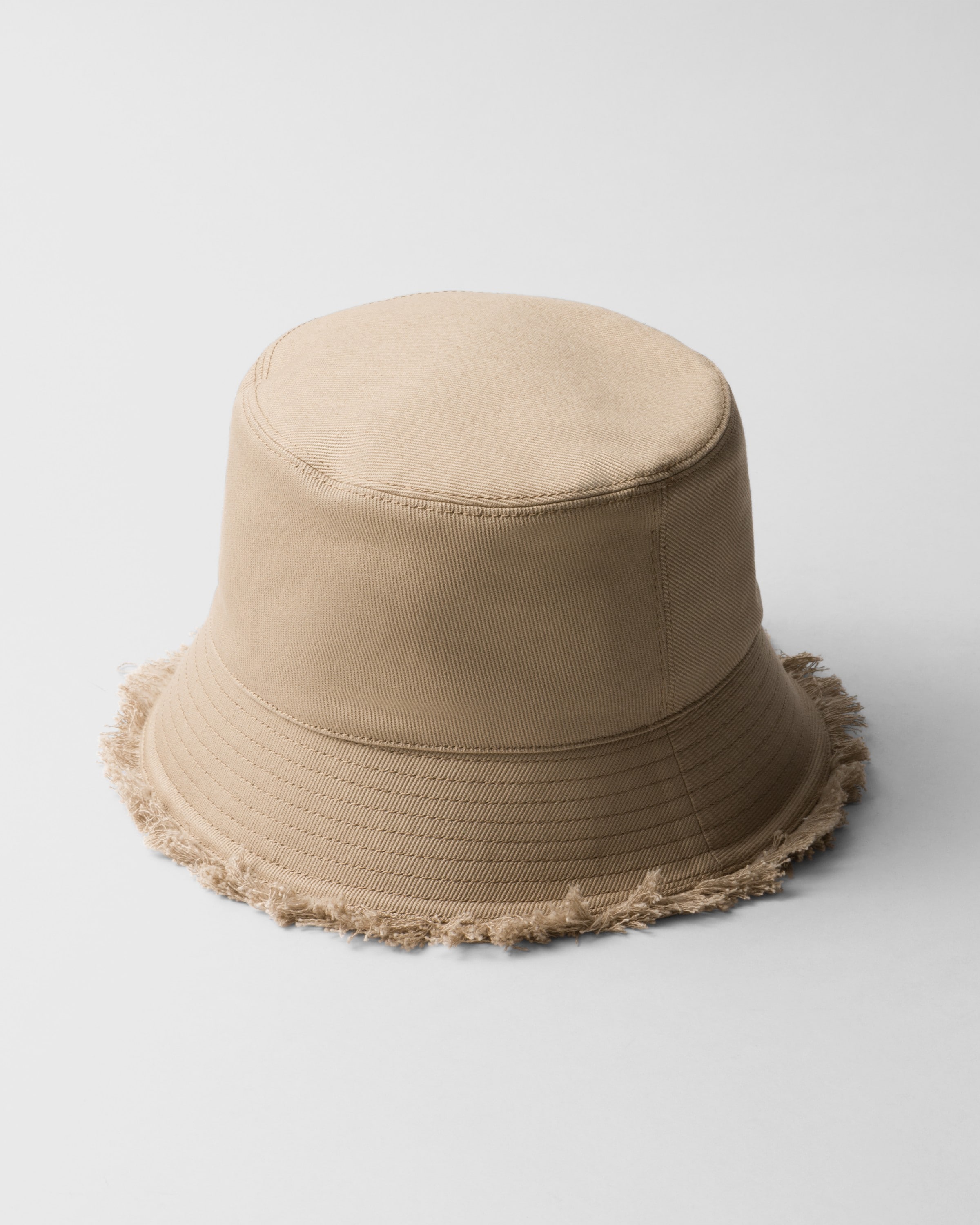 Prada Logo-embroidered Bucket Hat In Khaki