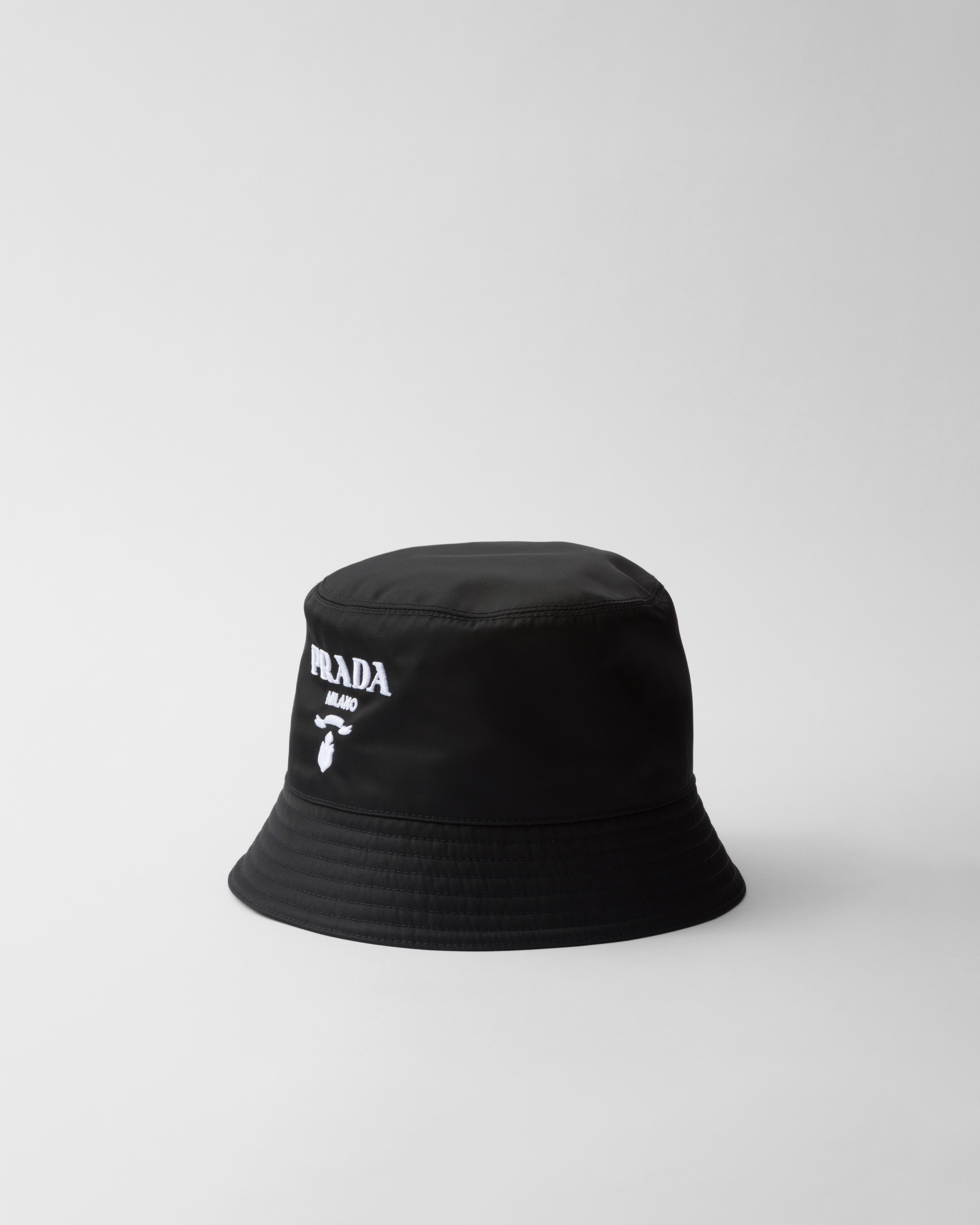 Shop Prada Re-nylon Bucket Hat In Black/white