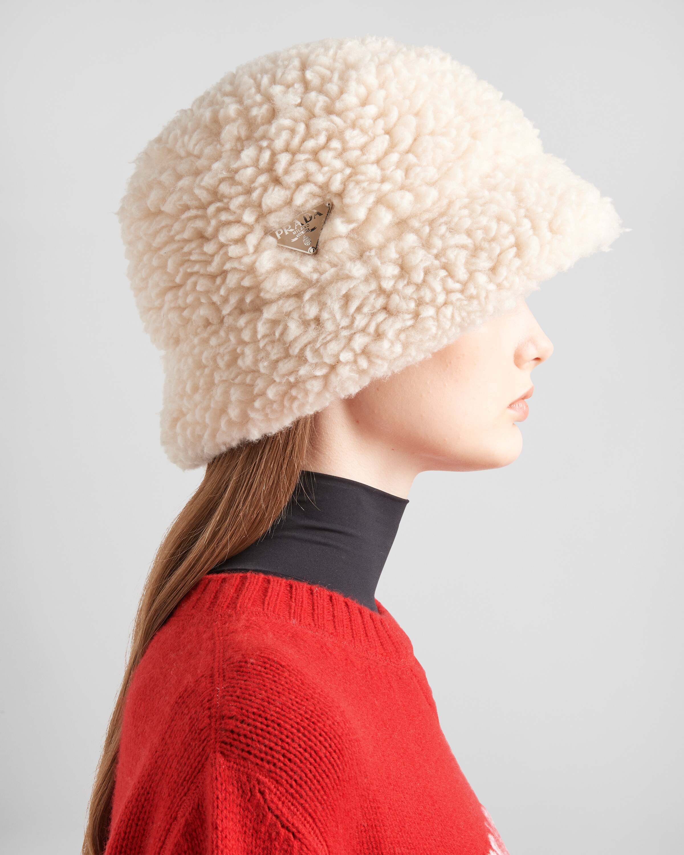 Natural Cashmere bucket hat Prada