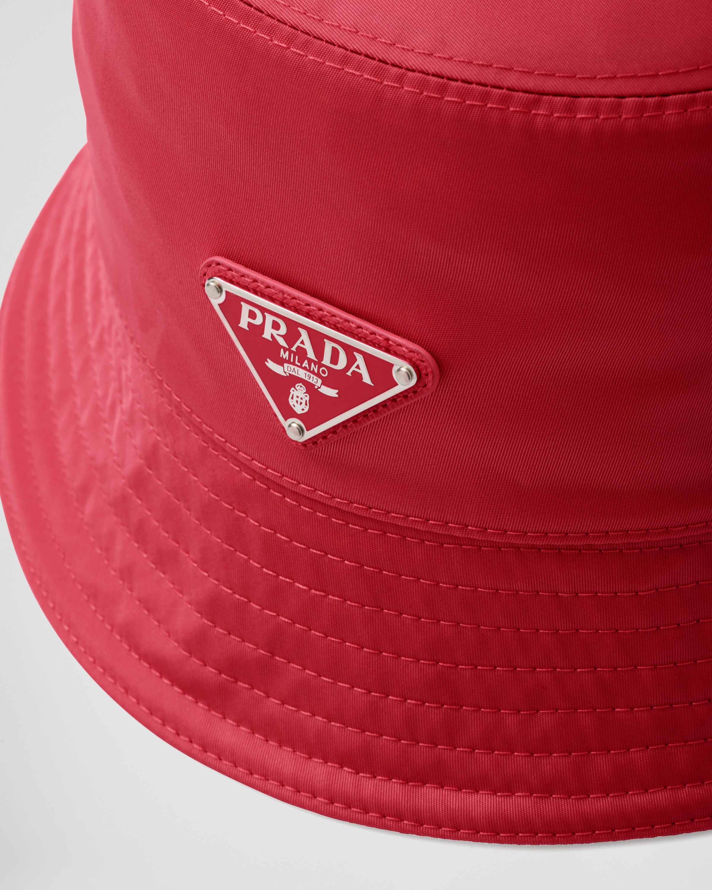 Red Renylon Bucket Hat PRADA