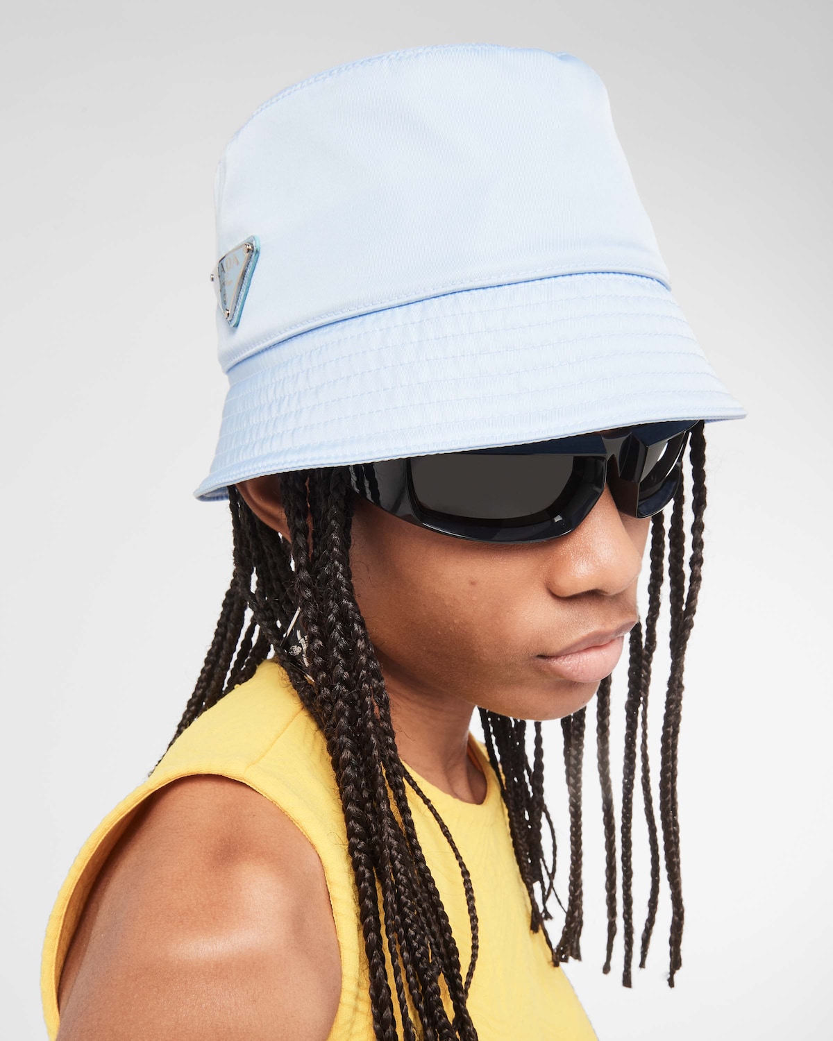 Light Blue Renylon Bucket Hat PRADA
