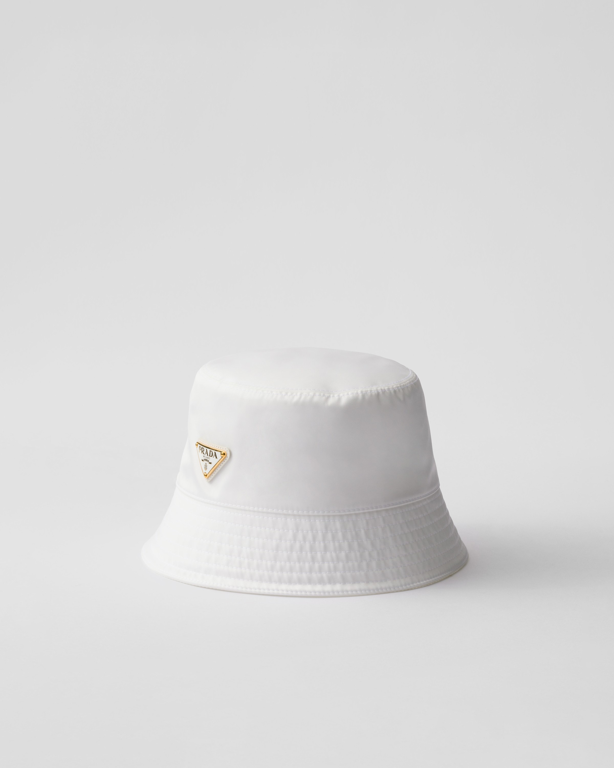 White Re nylon Bucket Hat PRADA