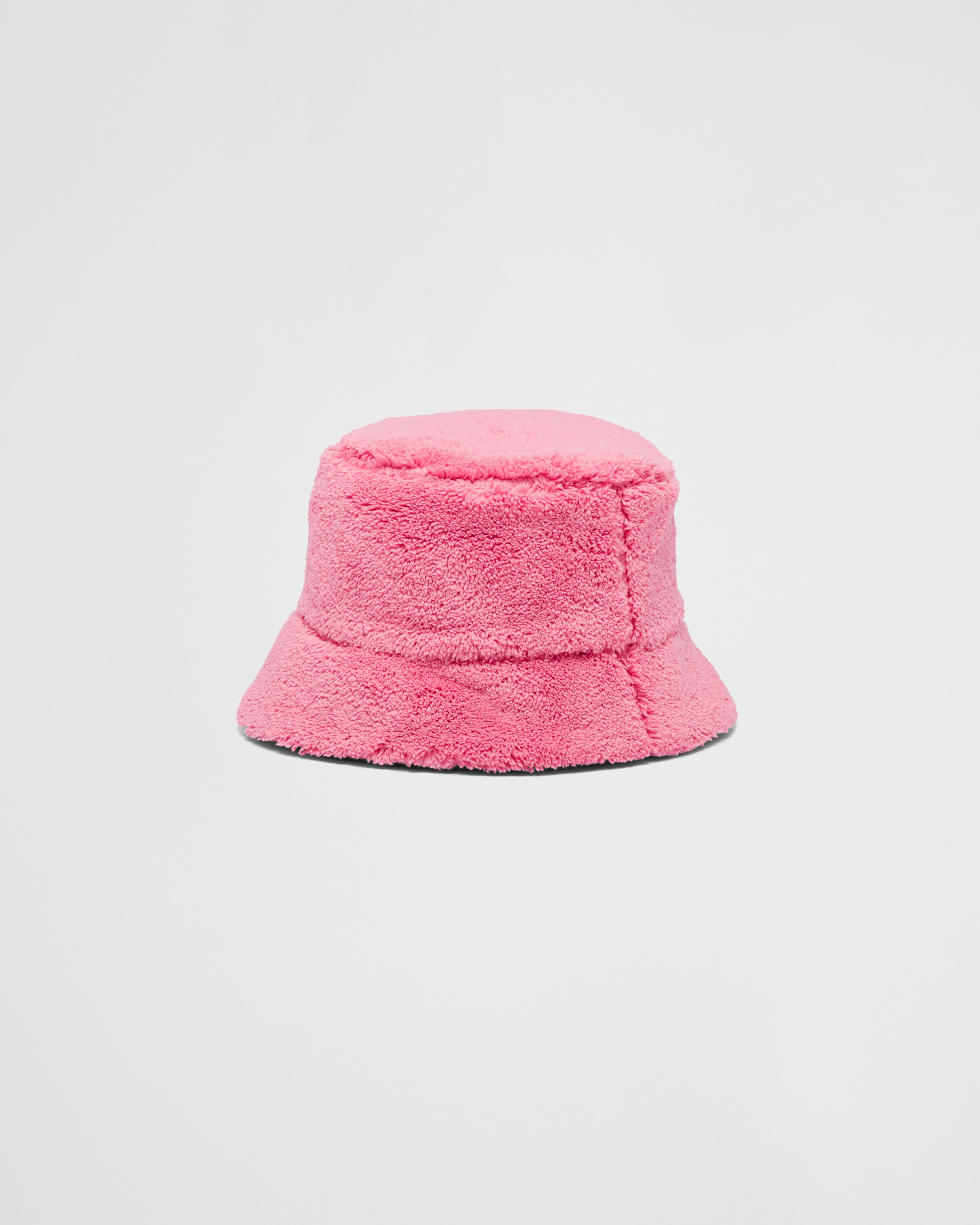 Petal Pink/black Terrycloth bucket hat | Prada