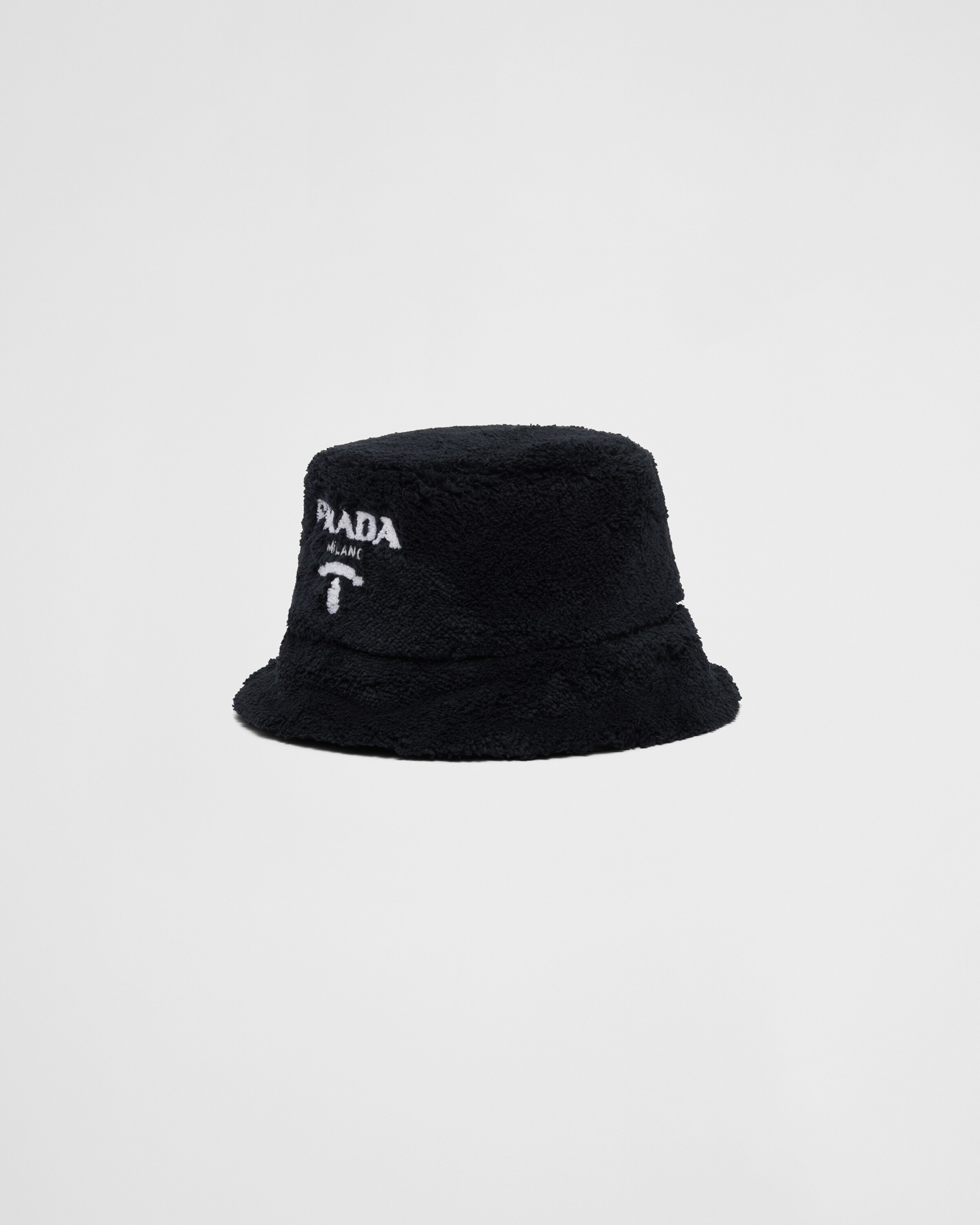 Black/white Terrycloth bucket hat | Prada