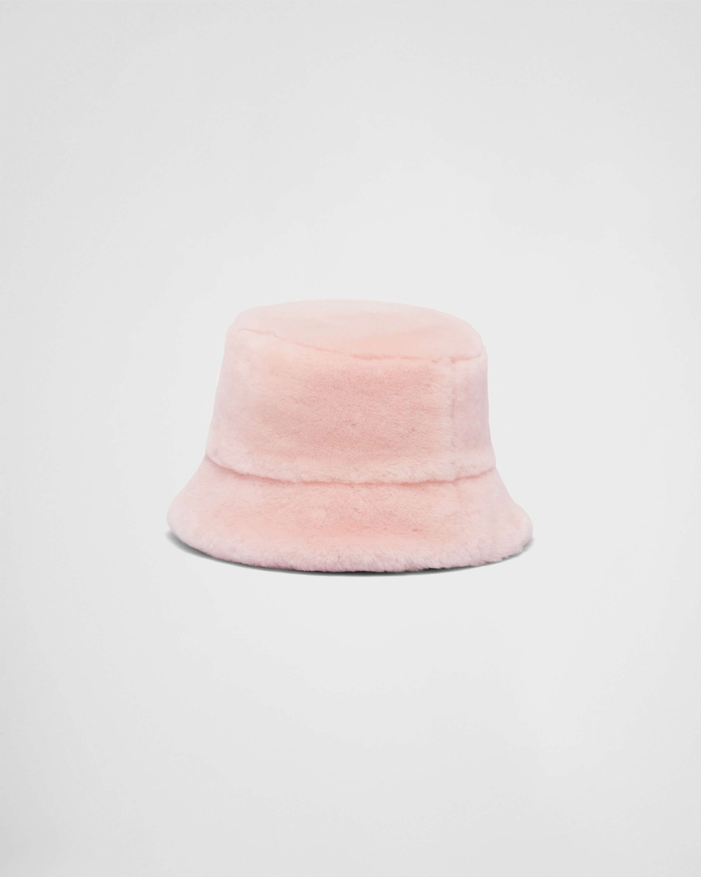 Orchid Pink Shearling Bucket Hat PRADA