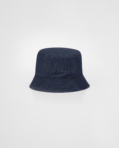 Navy Denim bucket hat Prada