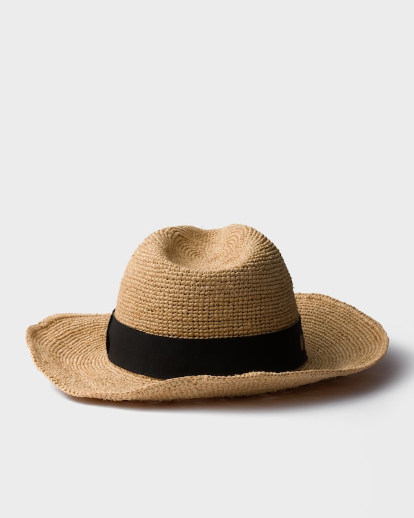 Crochet hat - Natural/Black Crochet hat - Natural/Black