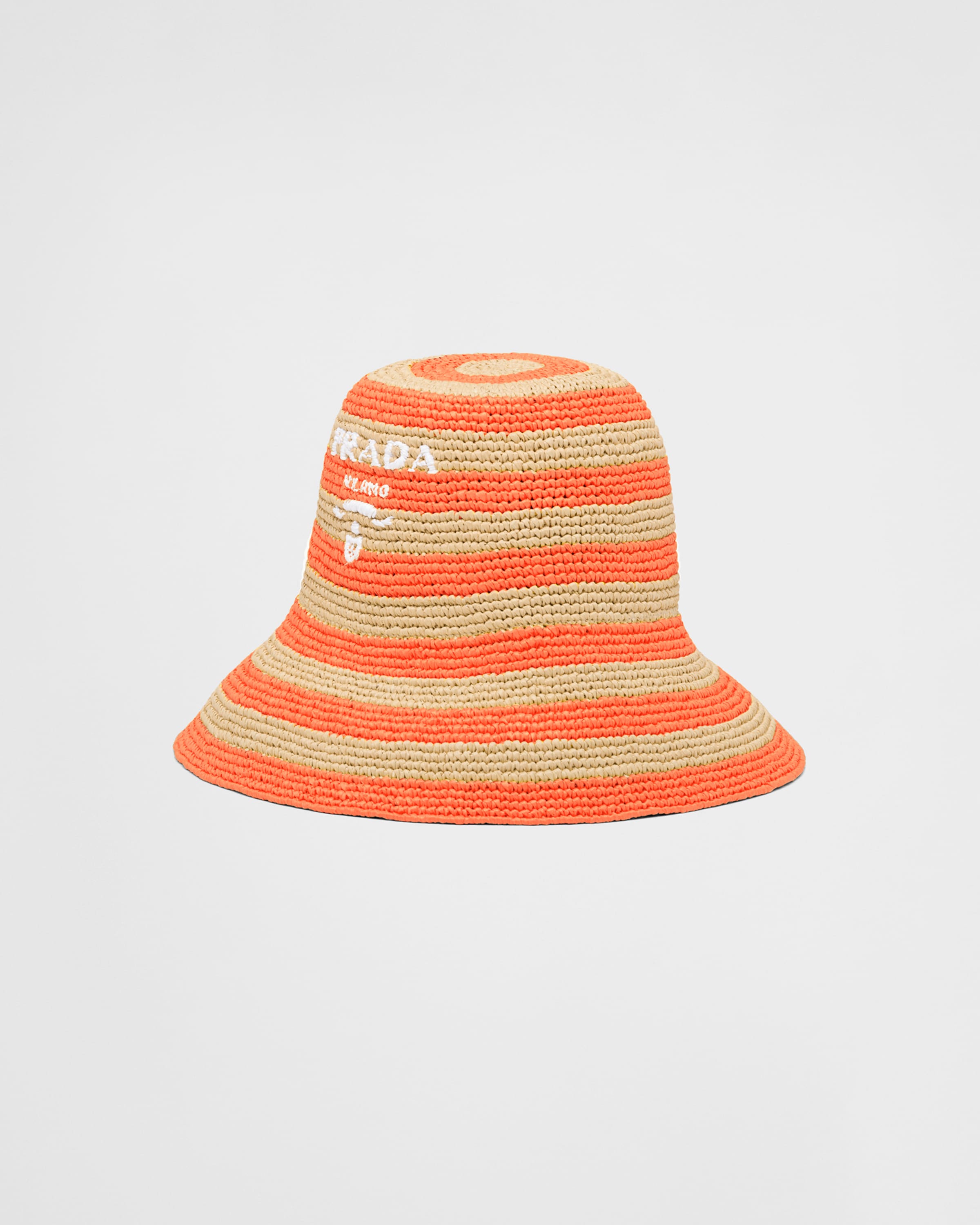 Orange prada bucket hat deals