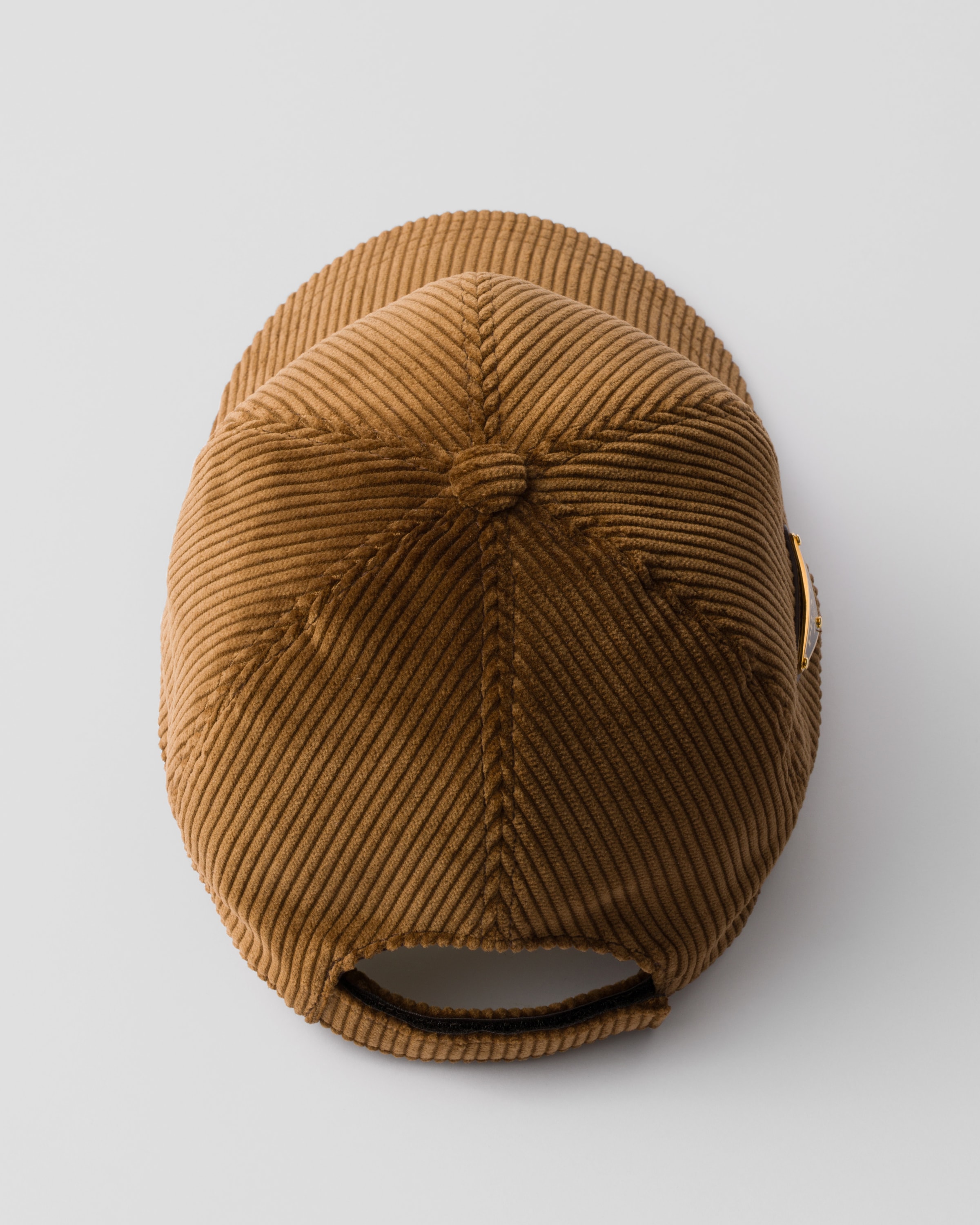 Prada Corduroy Baseball Cap In Tabak