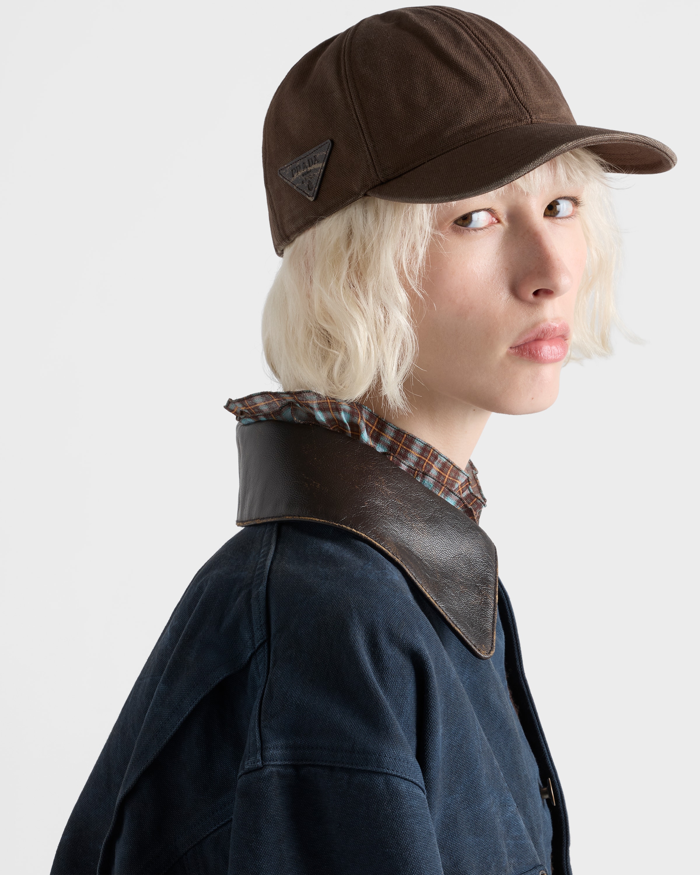 ブラウン コットン ベースボールキャップ | PRADA