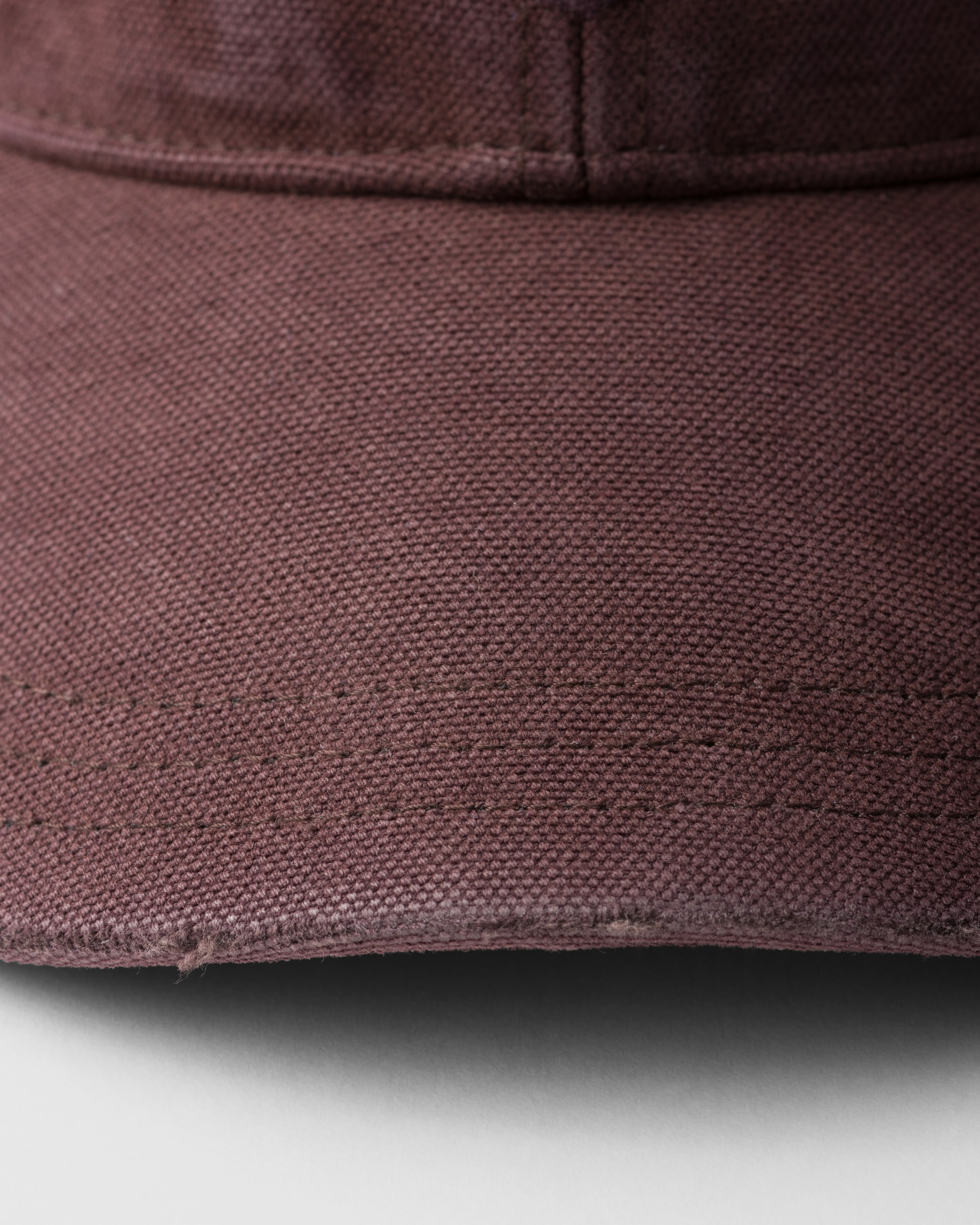 Shop Prada Canvas Baseball Cap In Burgundy