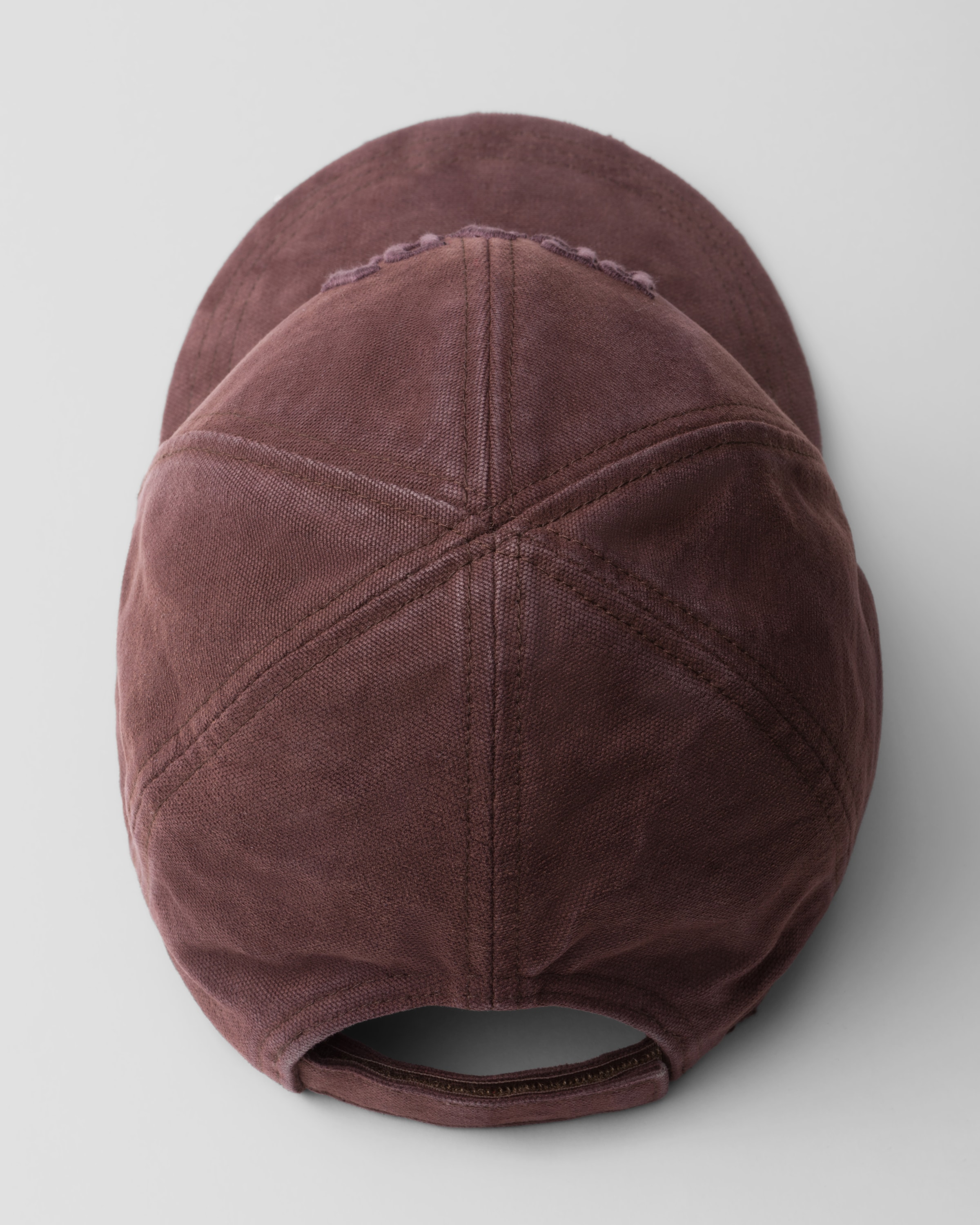 Shop Prada Canvas Baseball Cap In Burgundy