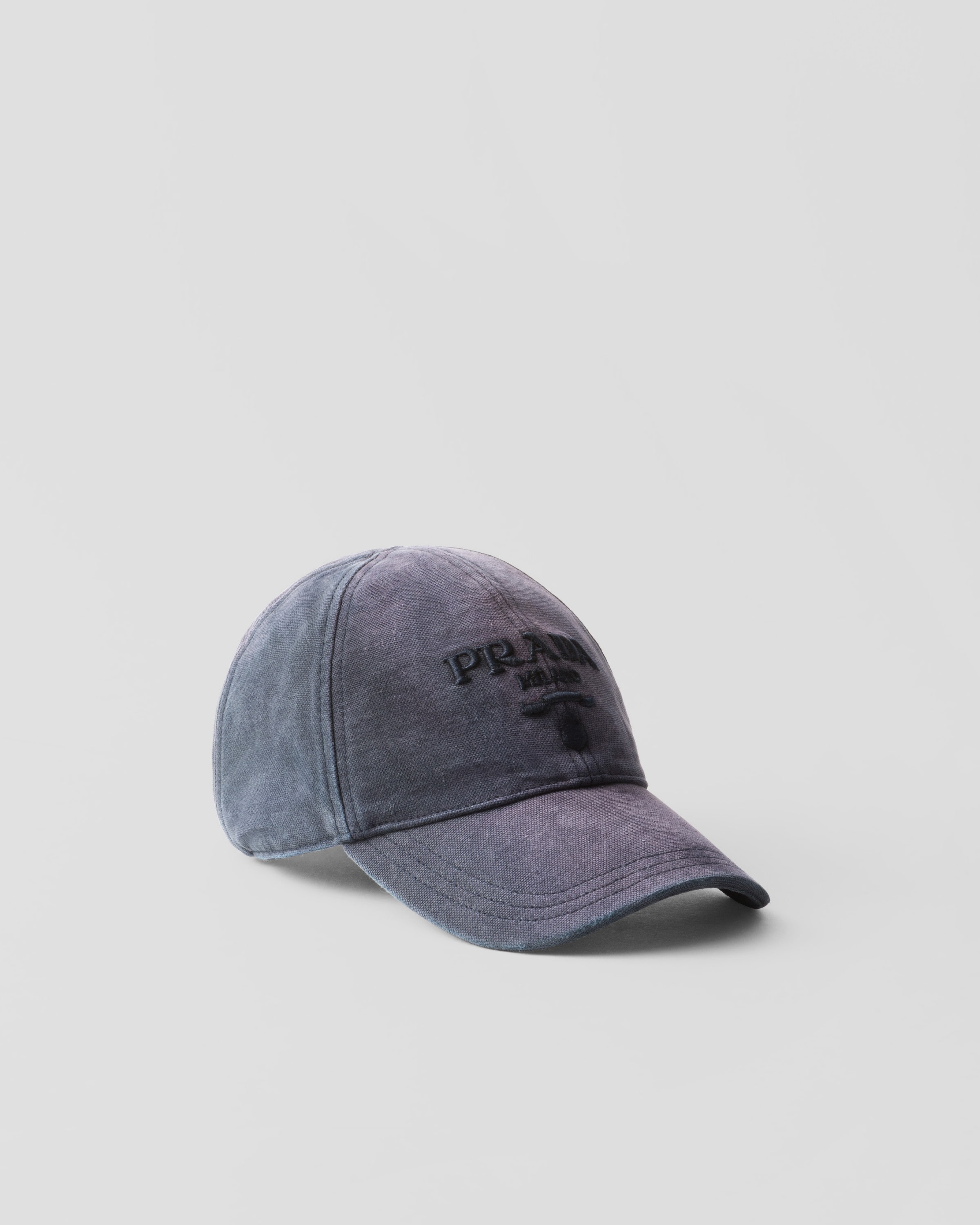 Prada Canvas Baseball Cap In Baltic Blue