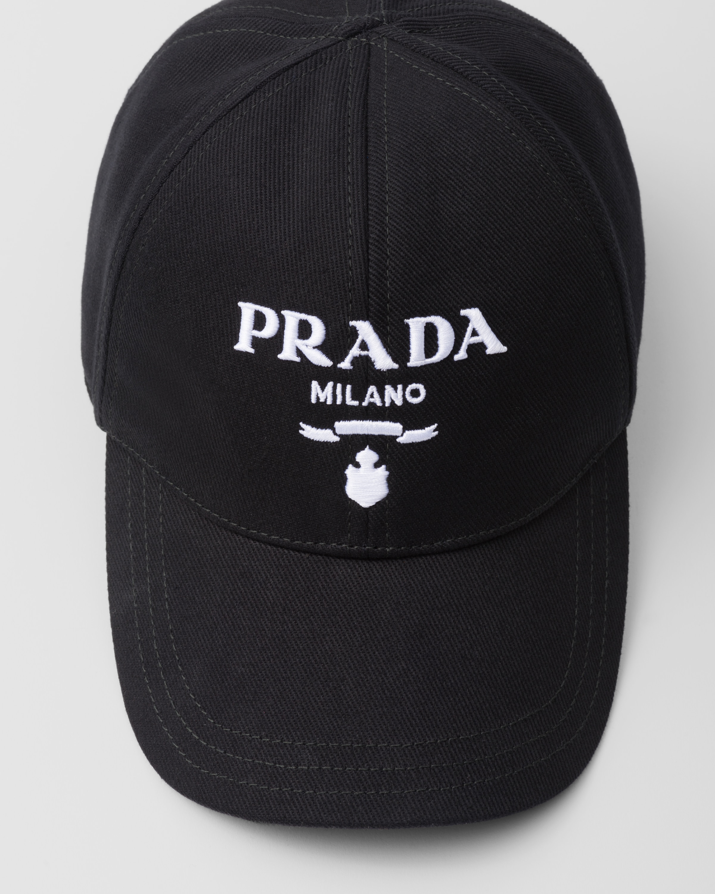 Shop Prada Drill Baseball Cap In Black