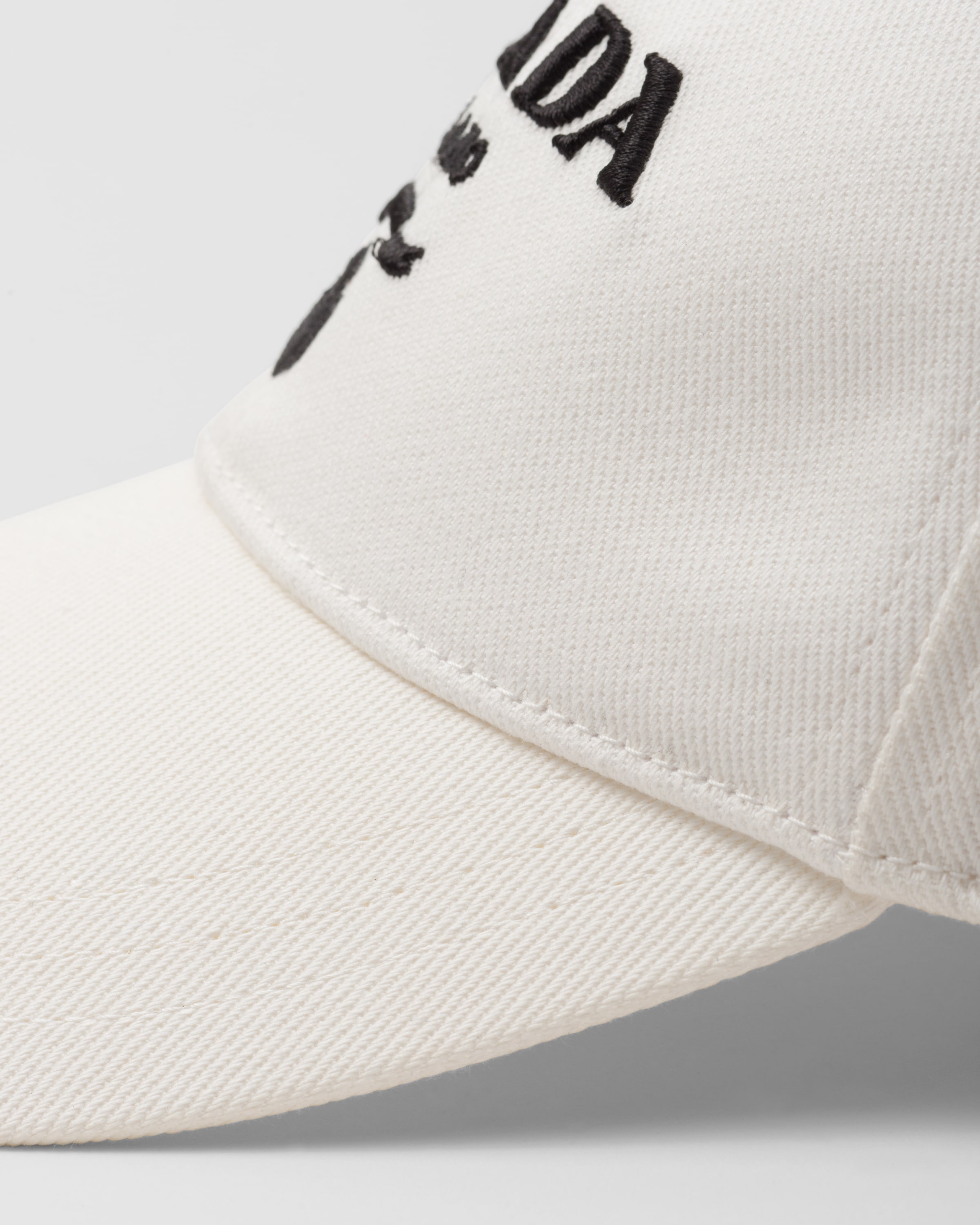 Shop Prada Drill Baseball Cap In White