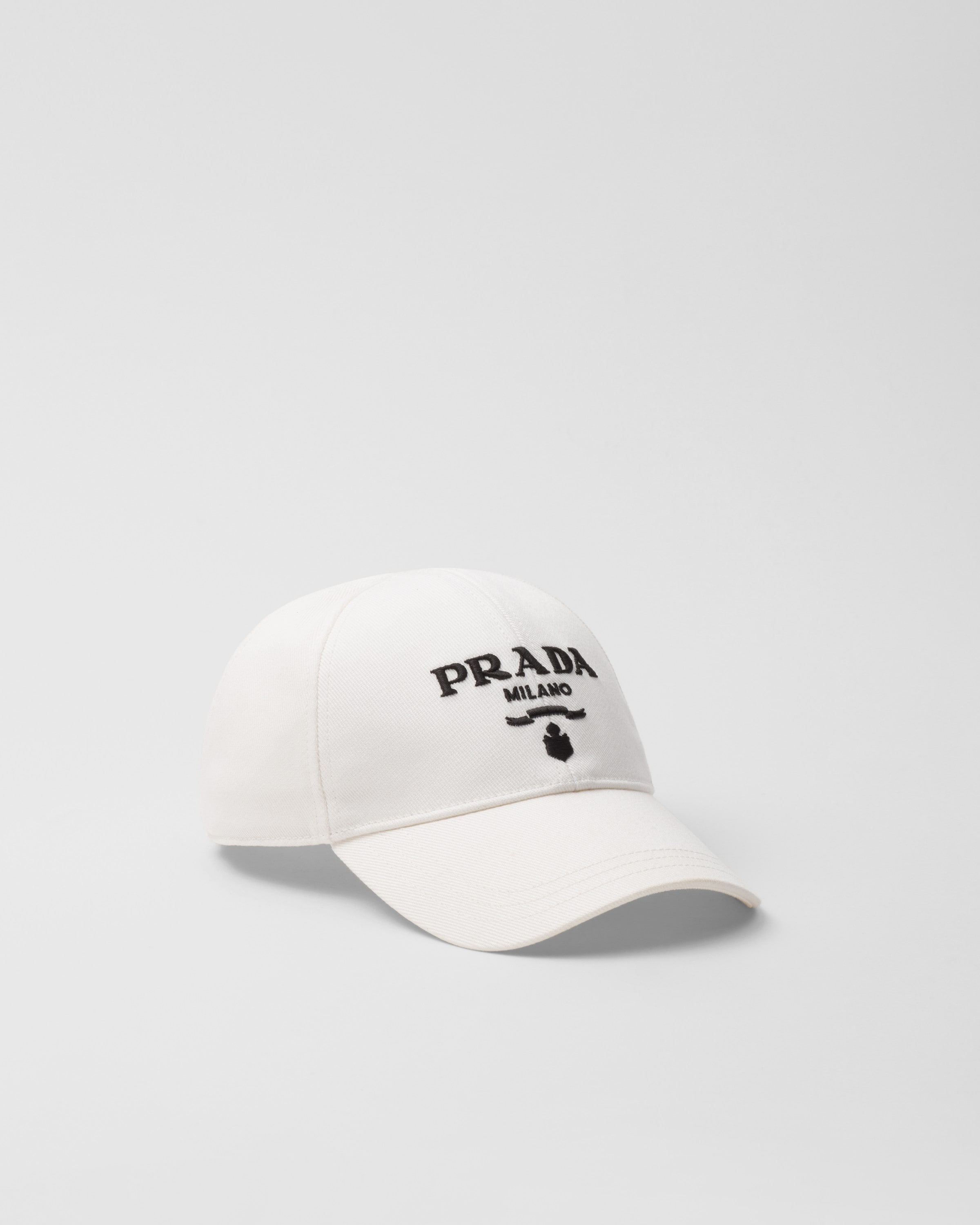 White Drill Baseball Cap PRADA