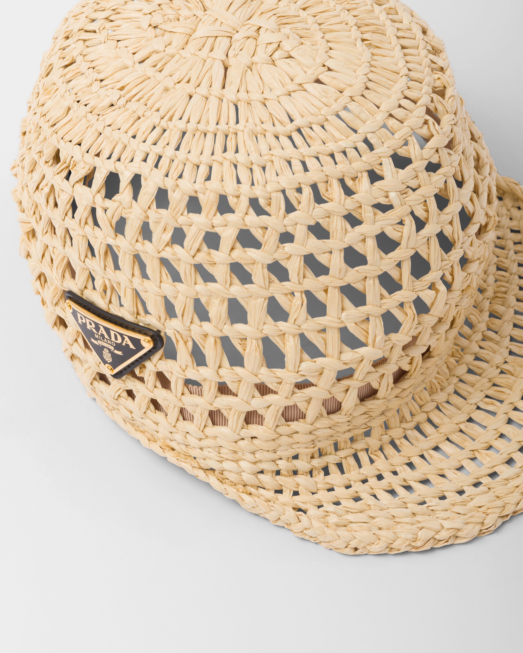Natural Crochet Visor Cap PRADA