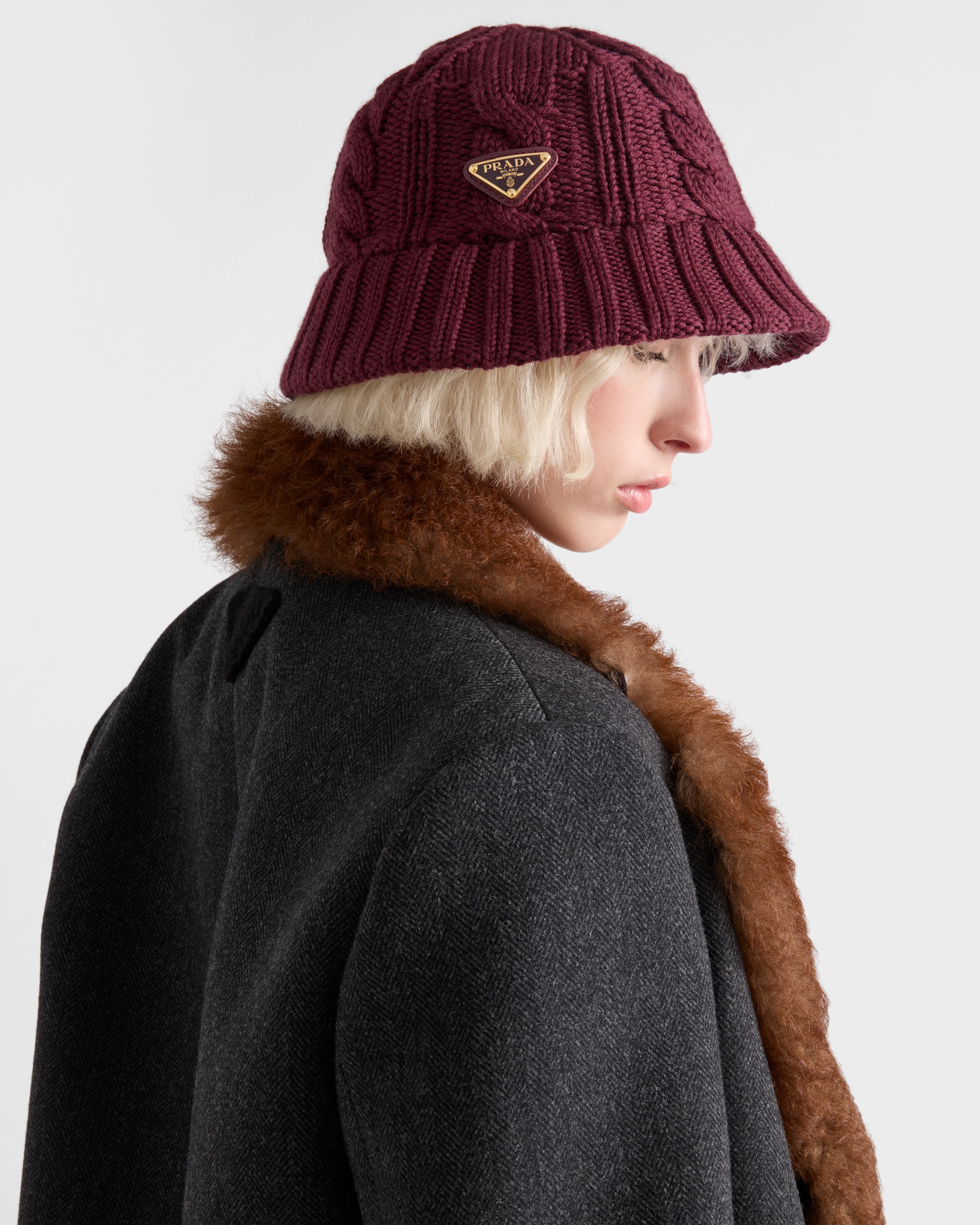 Prada Wool Bucket Hat In Multi