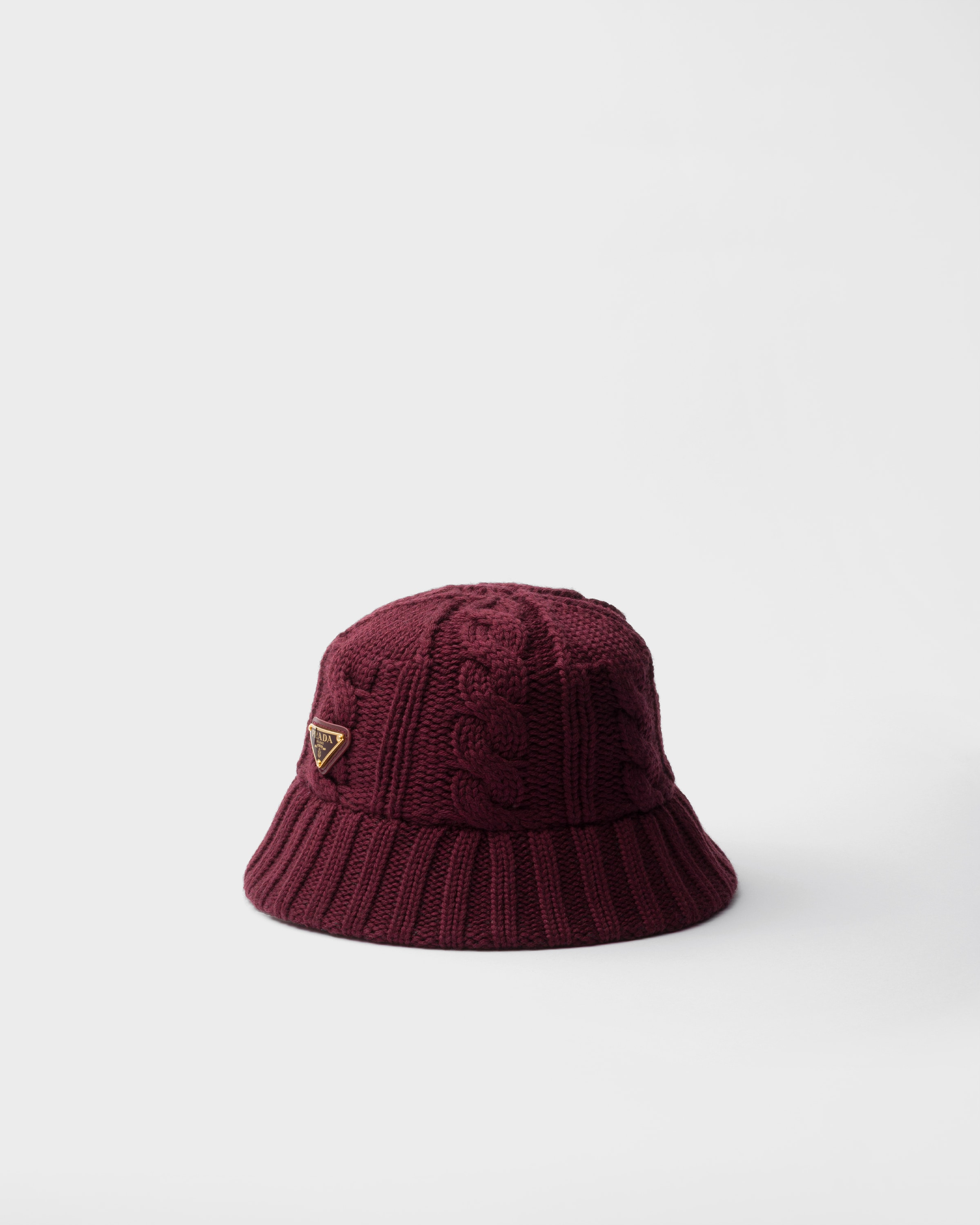 Prada Cappello Da Pescatore In Lana, Donna, Amaranto, Taglia S